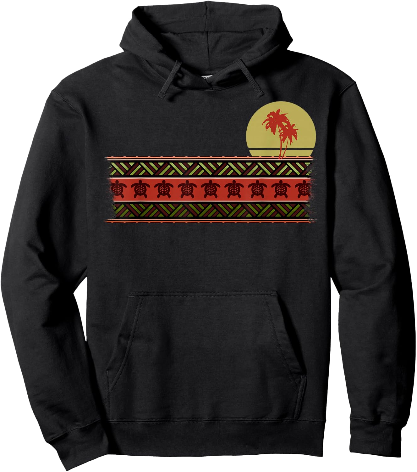 Hawaii Sea Turtle Maori Tribal New Zealand Polynesian Sun II Hoodie - Hoodie | Black