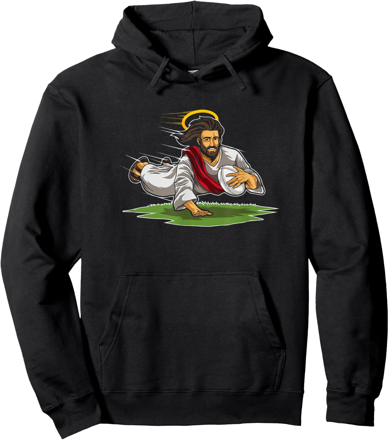 Rugby Jesus Rugby Player Jesus Makes A Touchdown Hoodie - Hoodie | Black