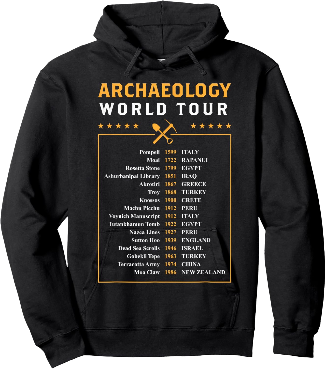 Archaeology World Tour Archaeologist Gift Hoodie - Hoodie | Black