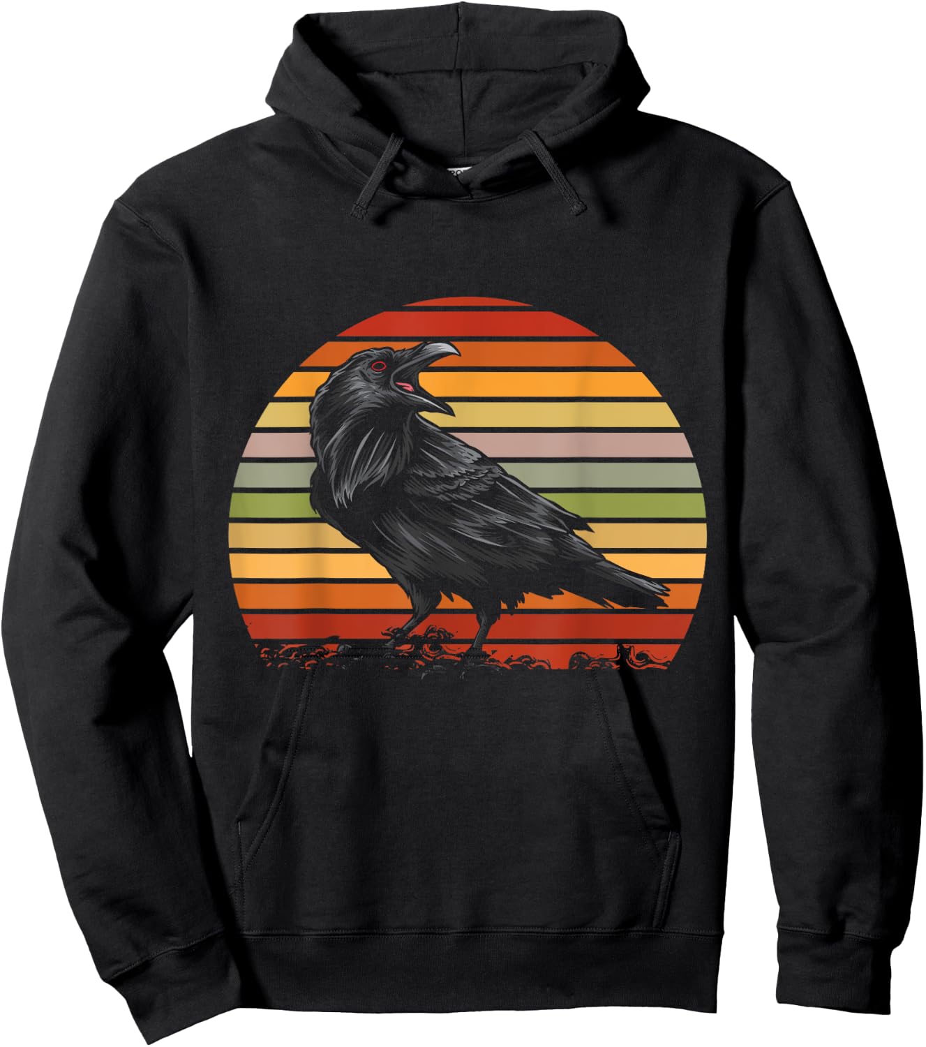 Retro Crow Hoodie - Hoodie | Black