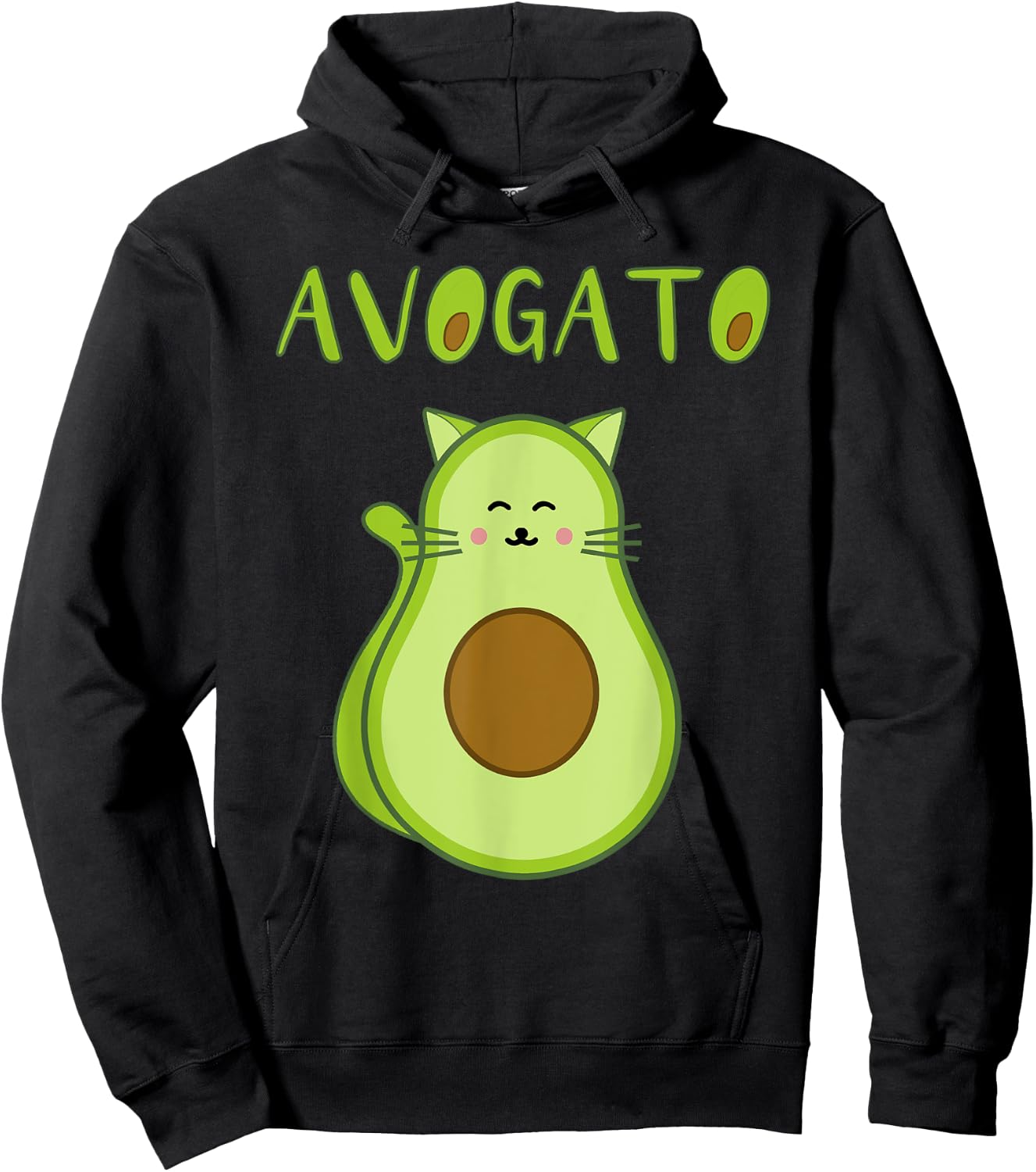 Funny Avogato Christmas Avocado Cat Foodie Design Lover Kids Hoodie - Hoodie | Black