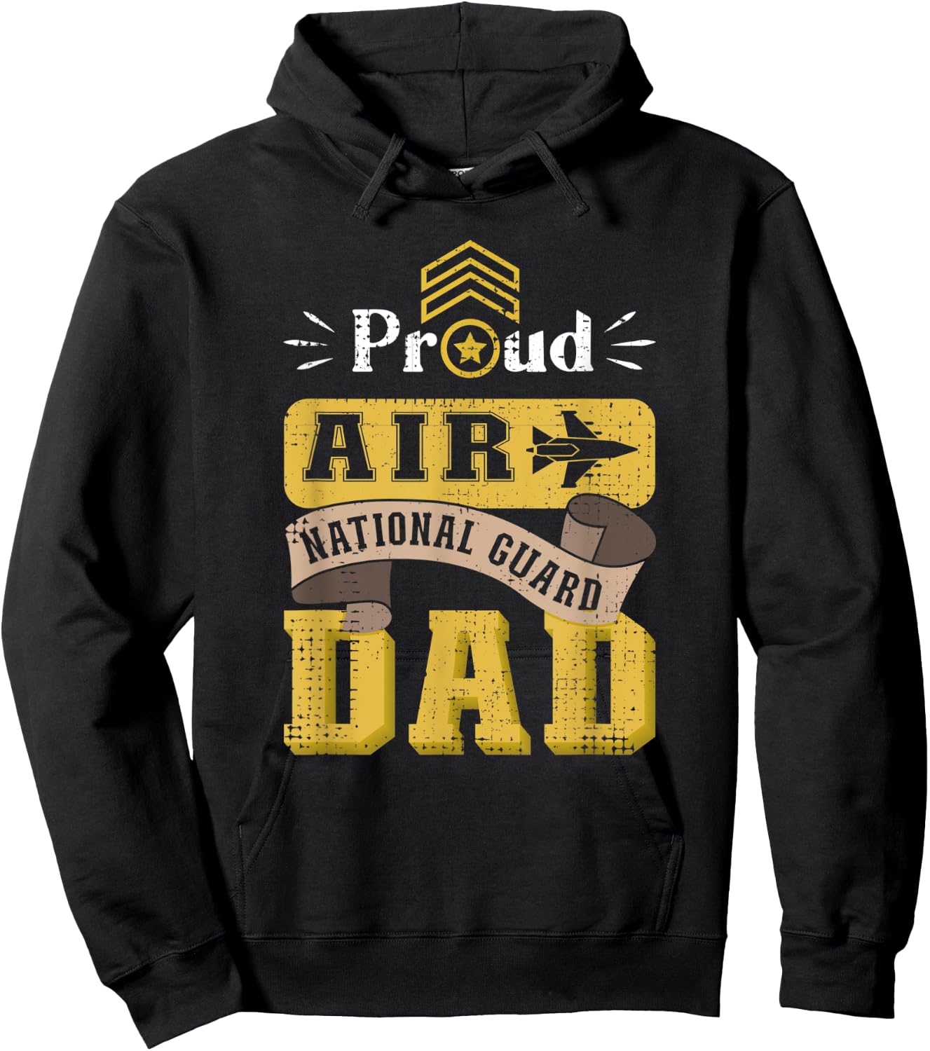Fathers Day Veteran Air Force Shirt Air National Guard Dad Hoodie - Hoodie | Black