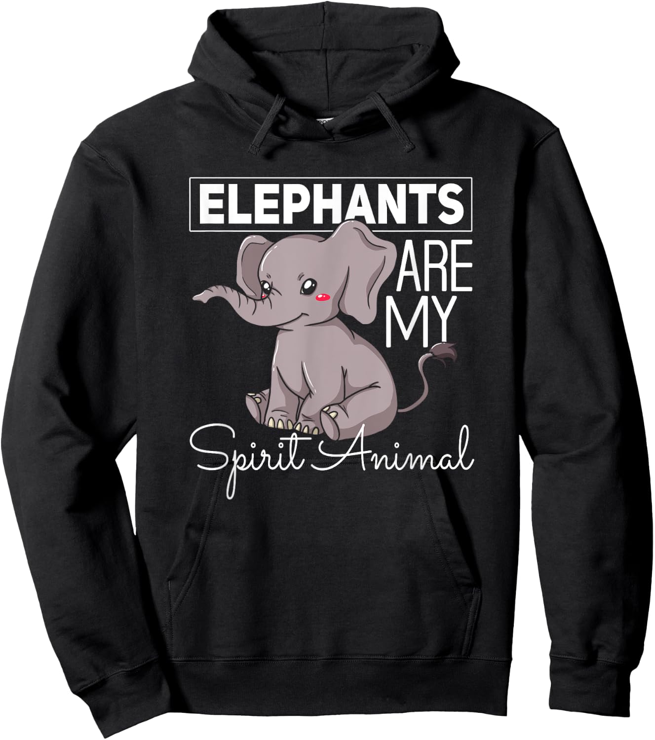 Elephant Gift Cute Women Mom Kids Hoodie - Hoodie | Black