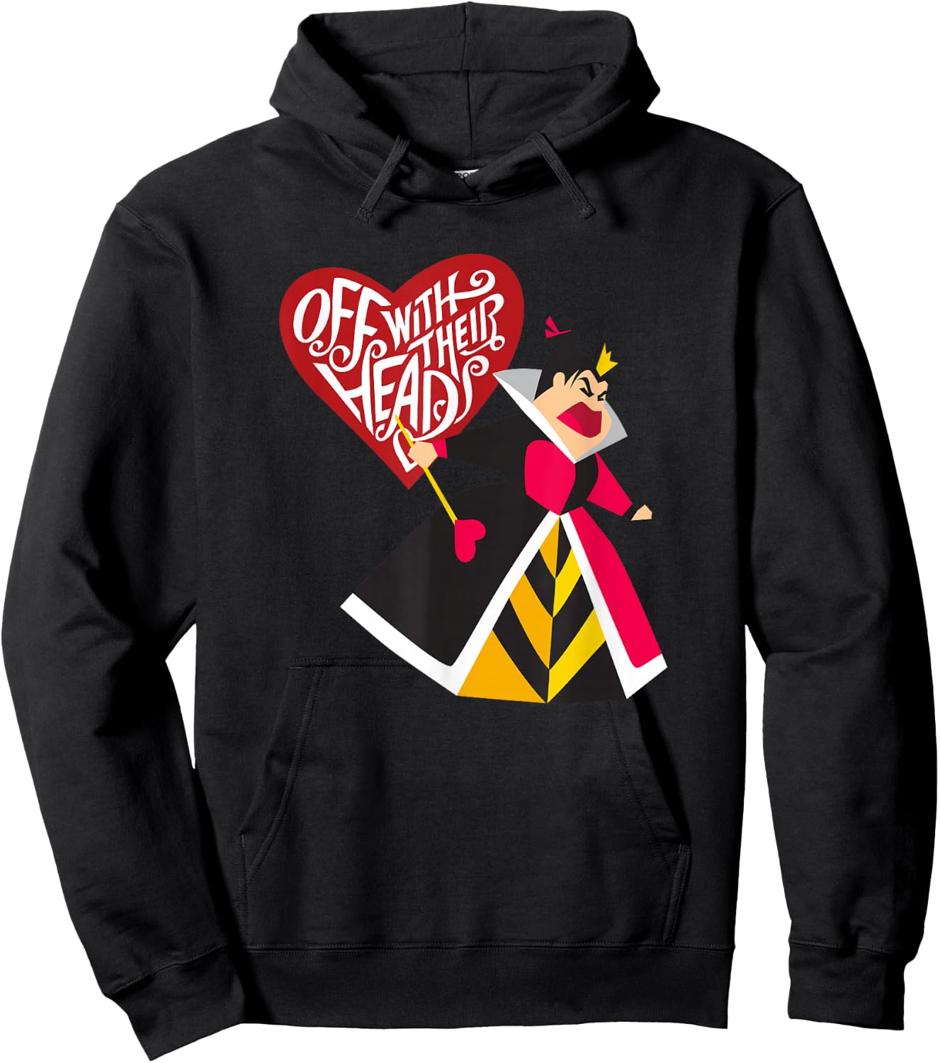 Alice in Wonderland Queen of Hearts Off with Their Heads Hoodie - Hoodie | Black