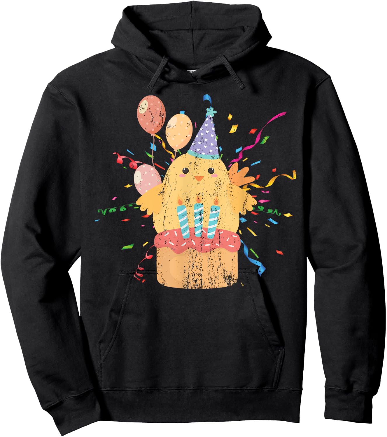 Cute Chicken Birthday Cake Kids Anniversary Party Birthday Hoodie - Hoodie | Black