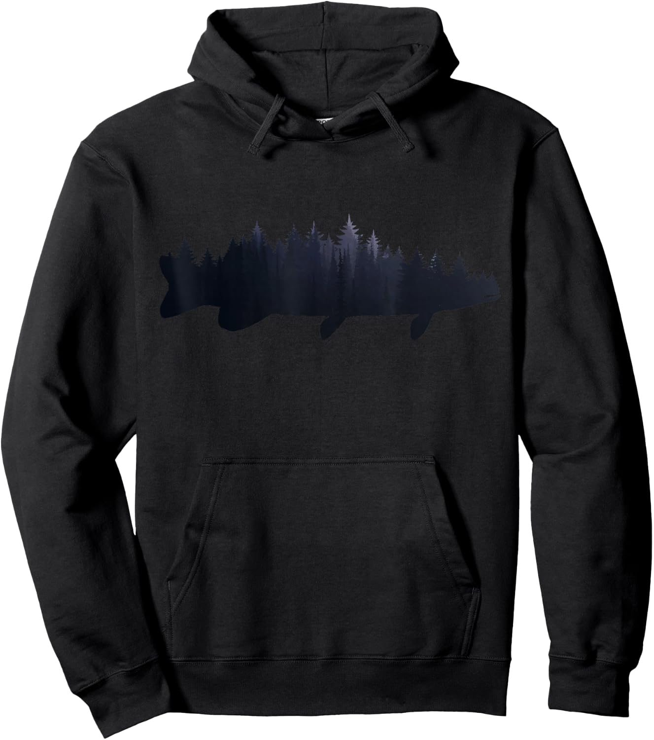 Musky Pike Fishing Forest Fish Nature Outdoor Fisherman Hoodie - Hoodie | Black