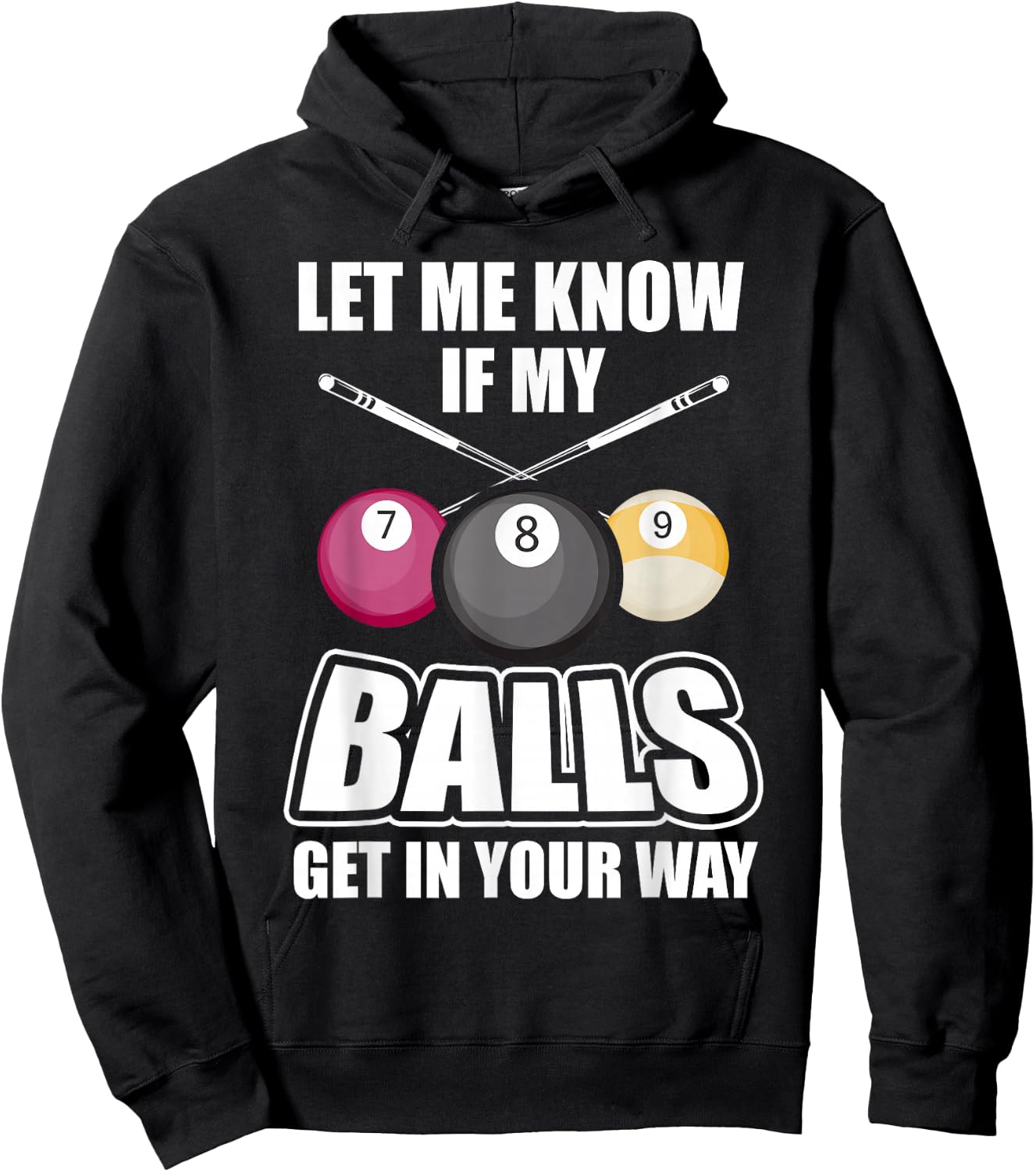 Billiard 8 Ball Play Pool Table Cue Stick Snooker Gift Hoodie - Hoodie | Black