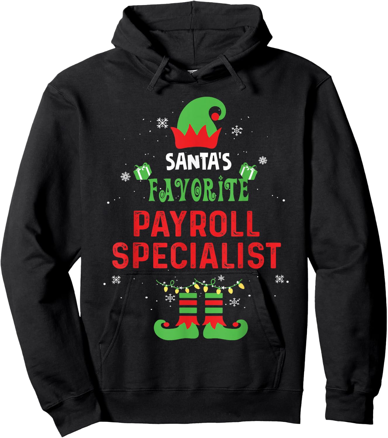 Santa's Favorite Payroll Specialist Christmas Xmas Hoodie - Hoodie | Black