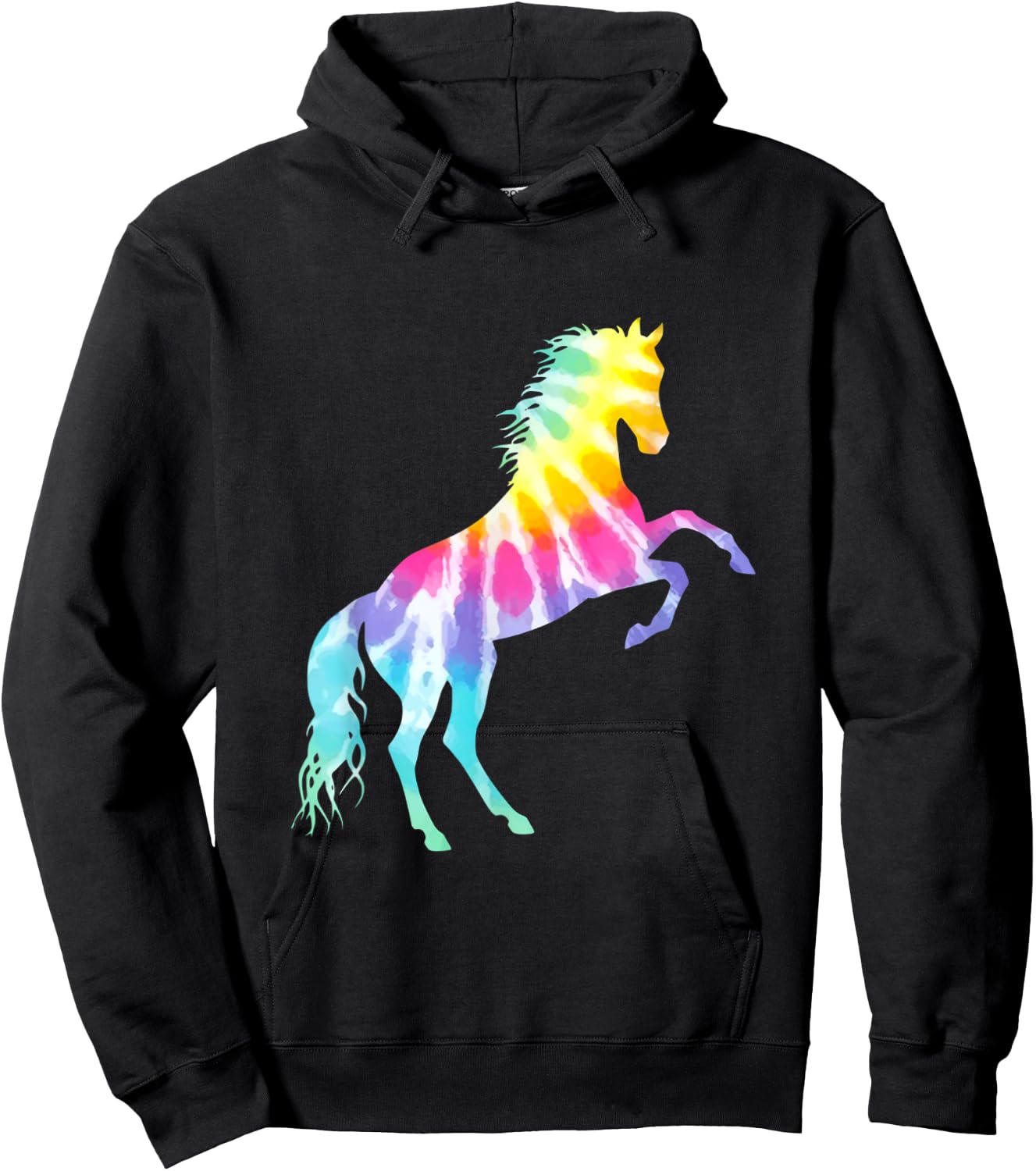 Beautiful Tie Dye Horse Hoodie - Hoodie | Black