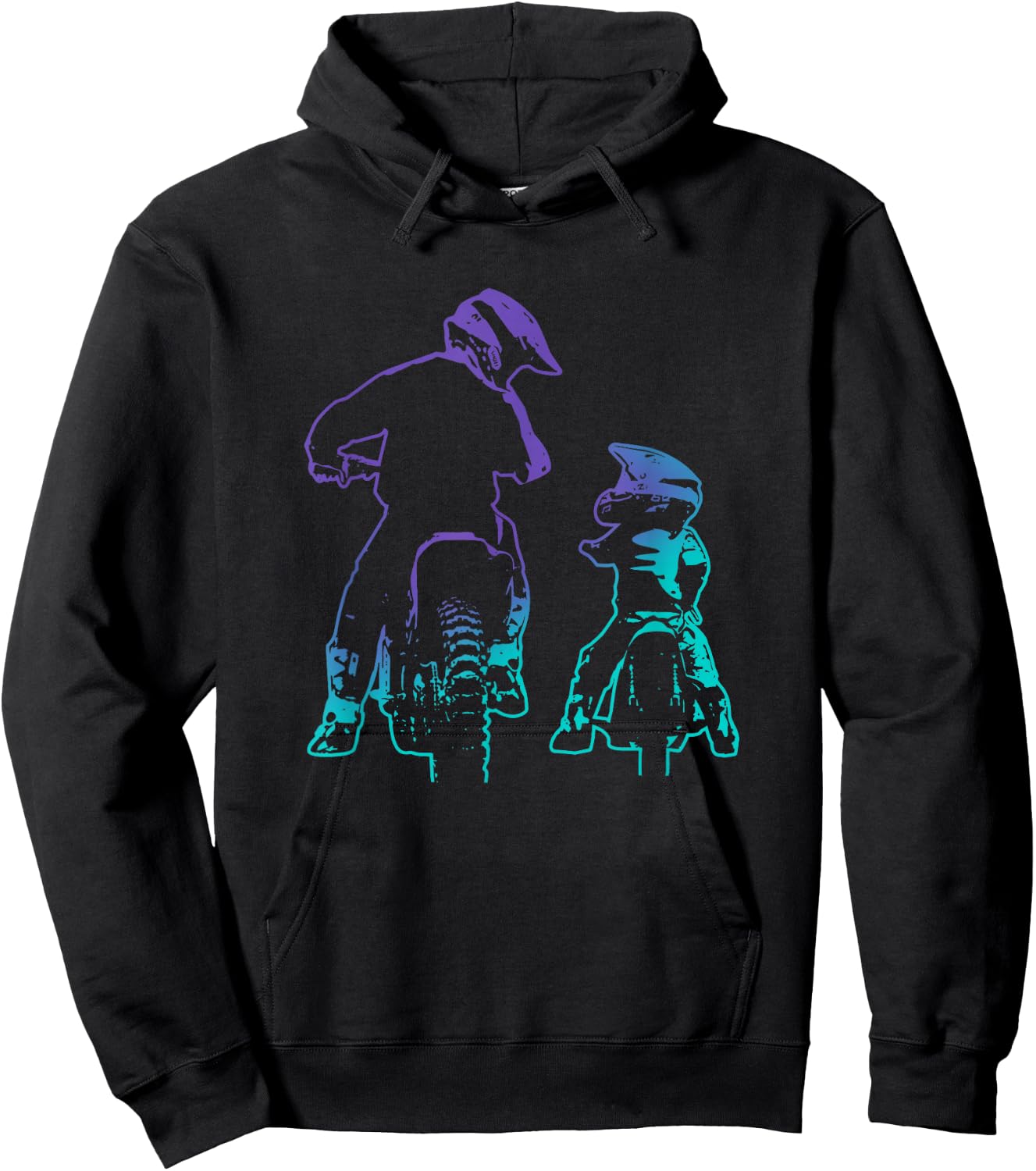 Dirt Bike Dad and Son Motocross Biking Hoodie - Hoodie | Black