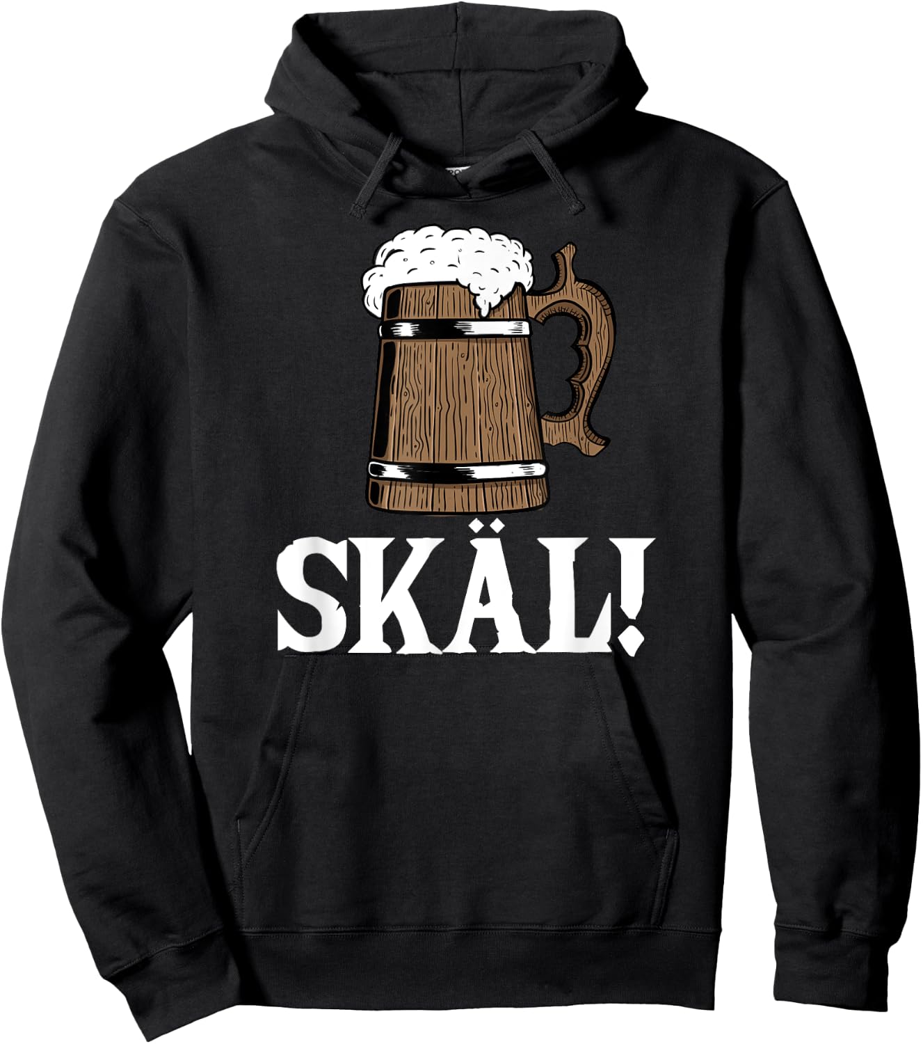 Skäl Wooden Beer Mug Viking Hoodie - Hoodie | Black