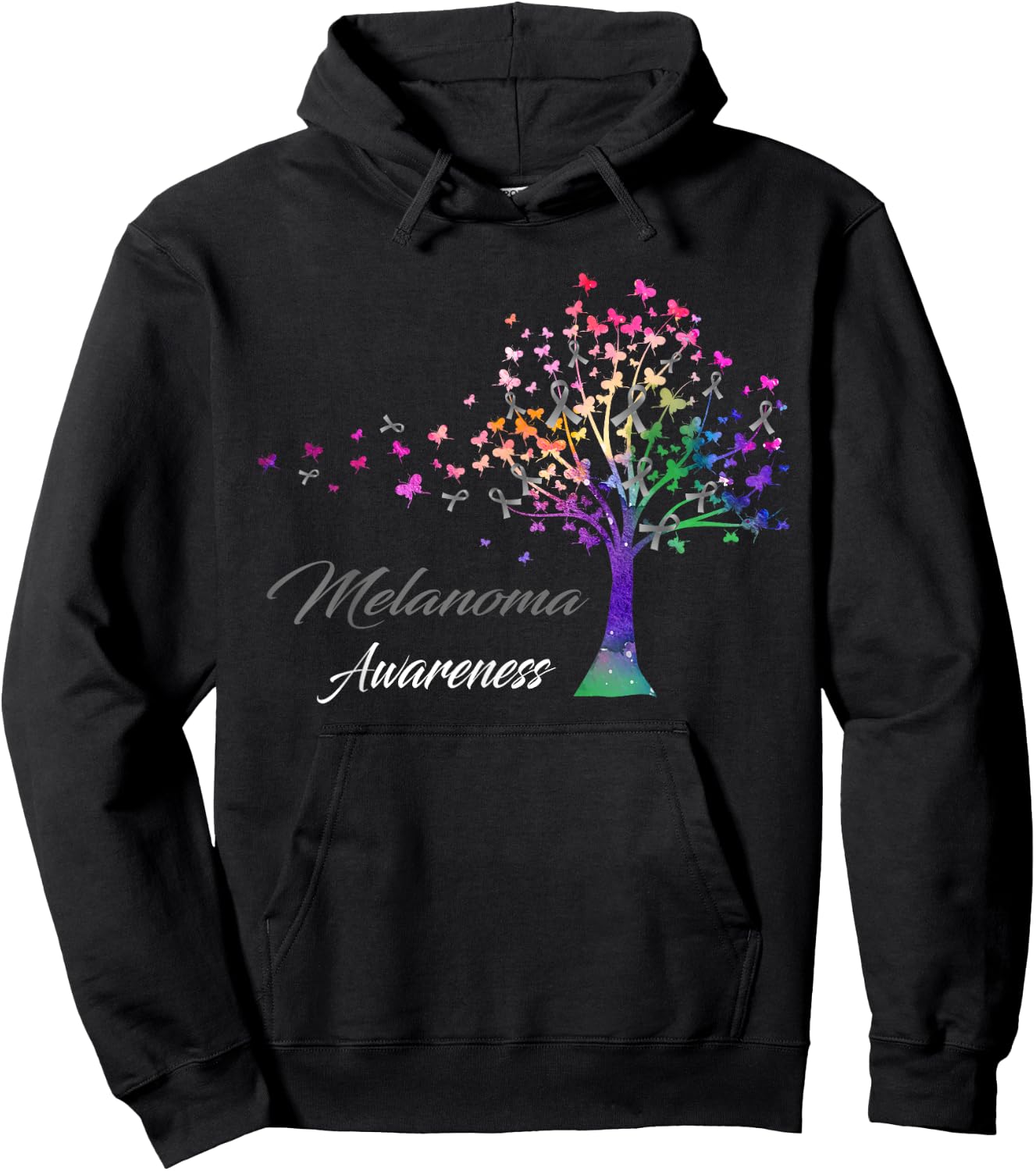 Tree Ribbon Melanoma Awareness Hoodie - Hoodie | Black