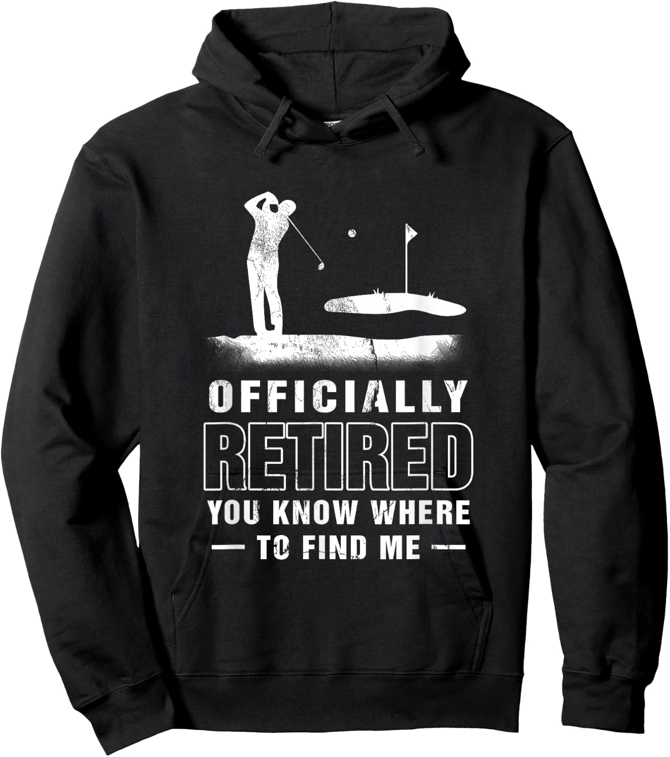 Officially-Retired Golf Dad Golfing Retirement Golfer Father Hoodie - Hoodie | Black