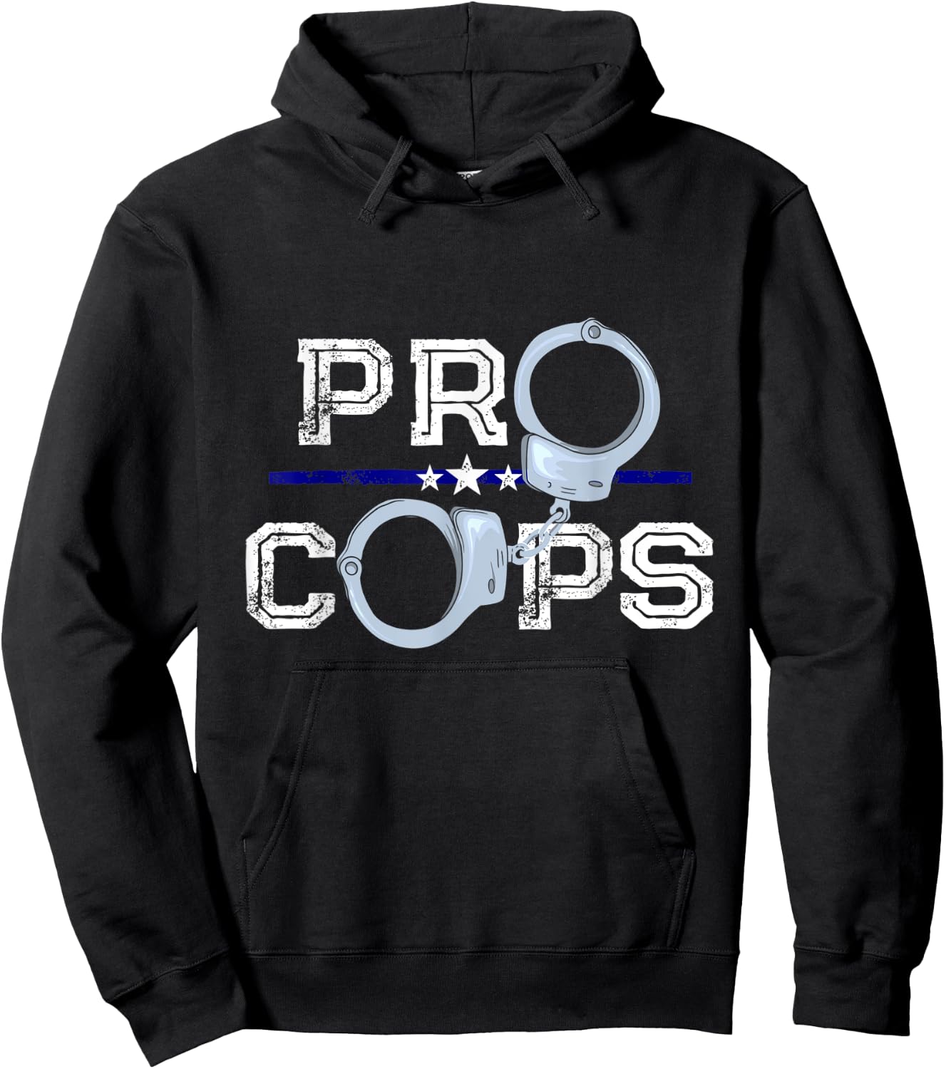 Pro Cops Blue Line Police Officer Supporter Hoodie - Hoodie | Black