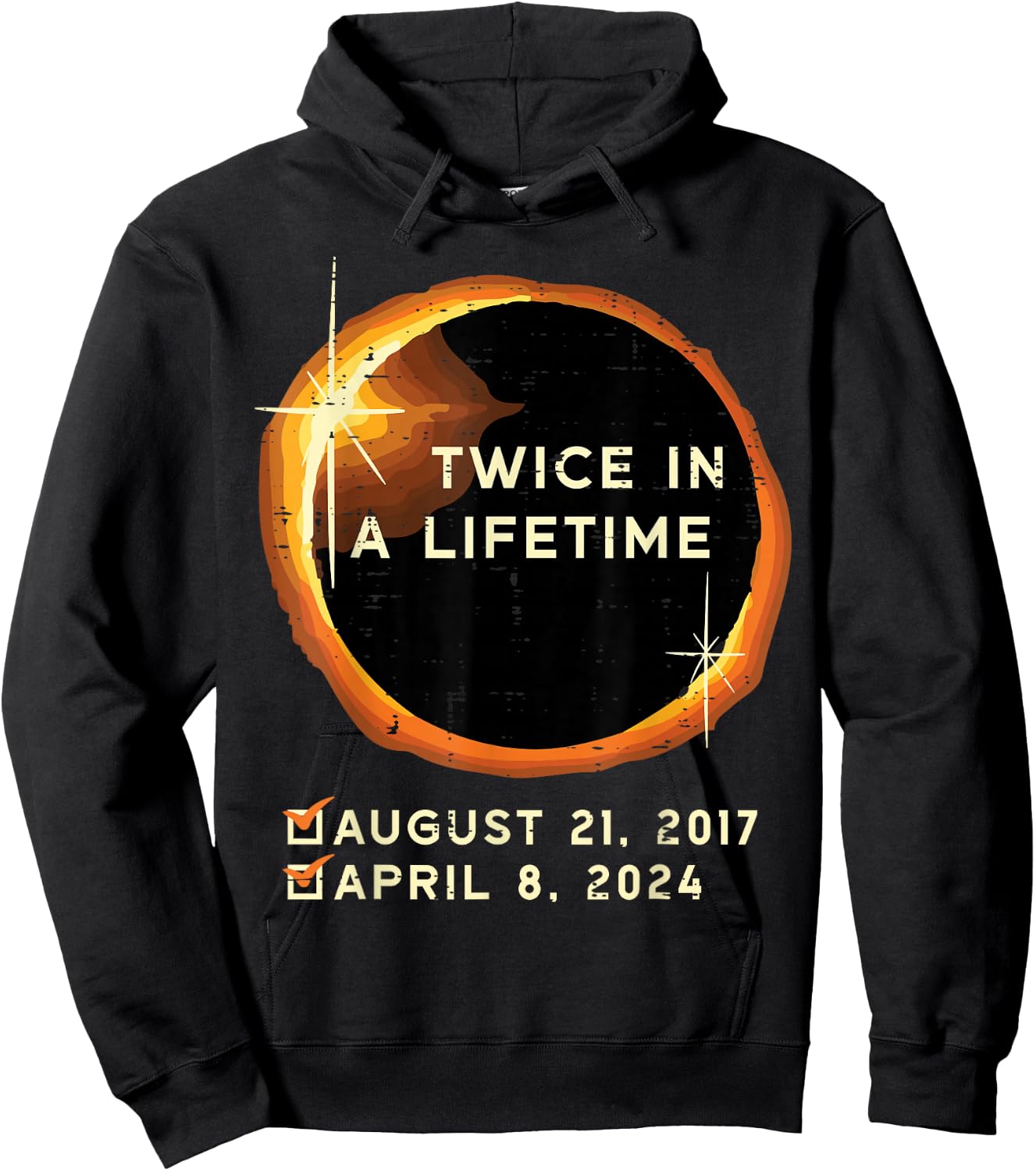 Twice in A Lifetime Total Solar Eclipse 2024 Men Women Kids Hoodie - Hoodie | Black
