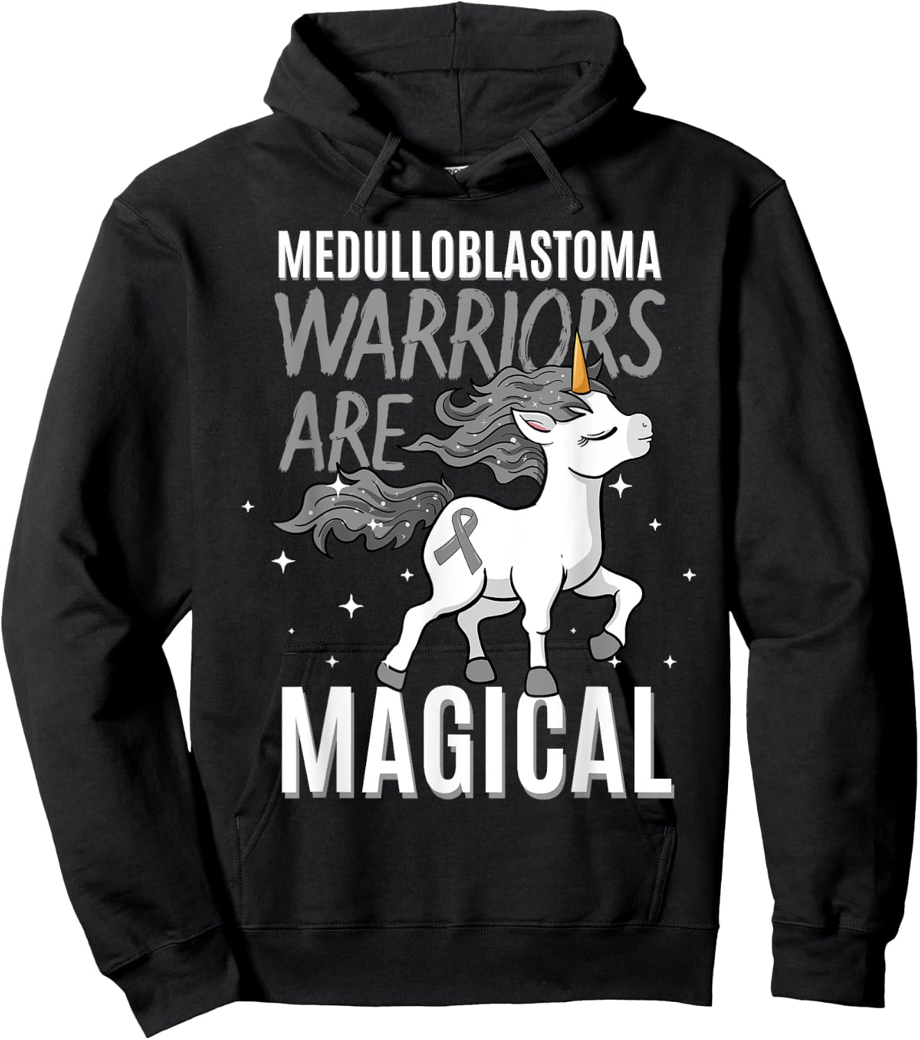 Warriors Are Magical Medulloblastoma Brain Cancer Awareness Hoodie - Hoodie | Black