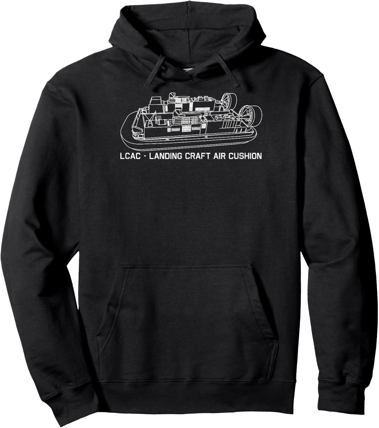 Landing Craft Air Cushion LCAC Military Hovercraft Diagram Hoodie - Hoodie | Black