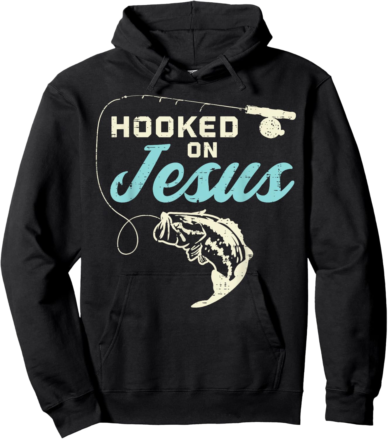 Hook On Jesus Bass Fishing Christian Religious God Gift Hoodie - Hoodie | Black