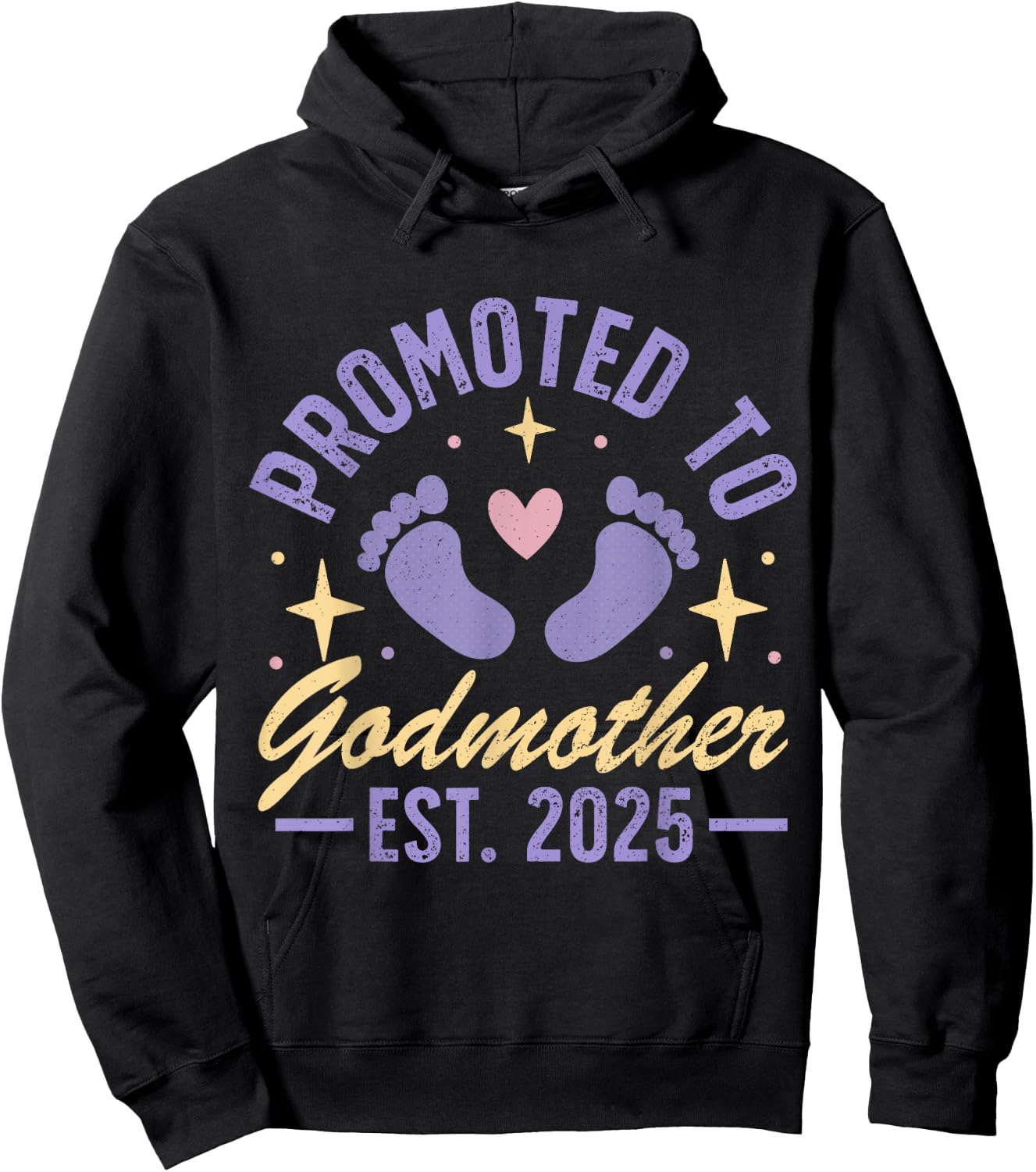 Promoted To Godmother 2025 Hoodie - Hoodie | Black