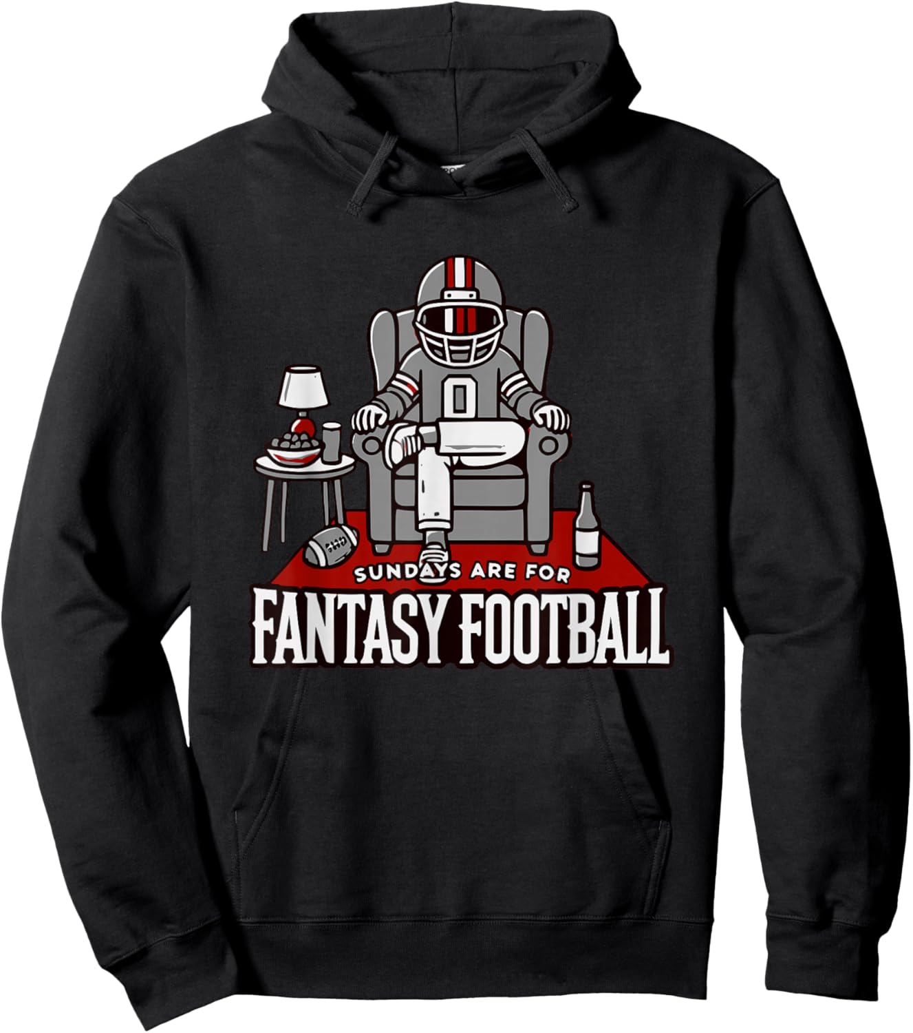 Funny Sundays for Fantasy Football Party Fans Hoodie - Hoodie | Black