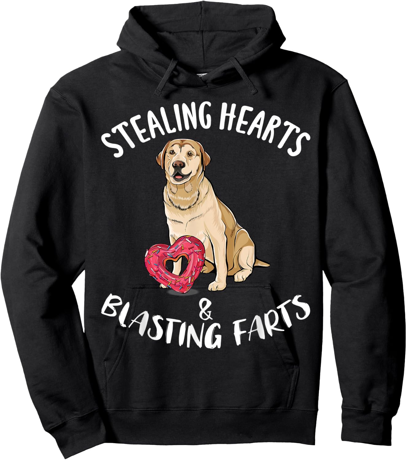 Stealing Hearts Blasting Farts Labrador Retriever Valentines Hoodie - Hoodie | Black