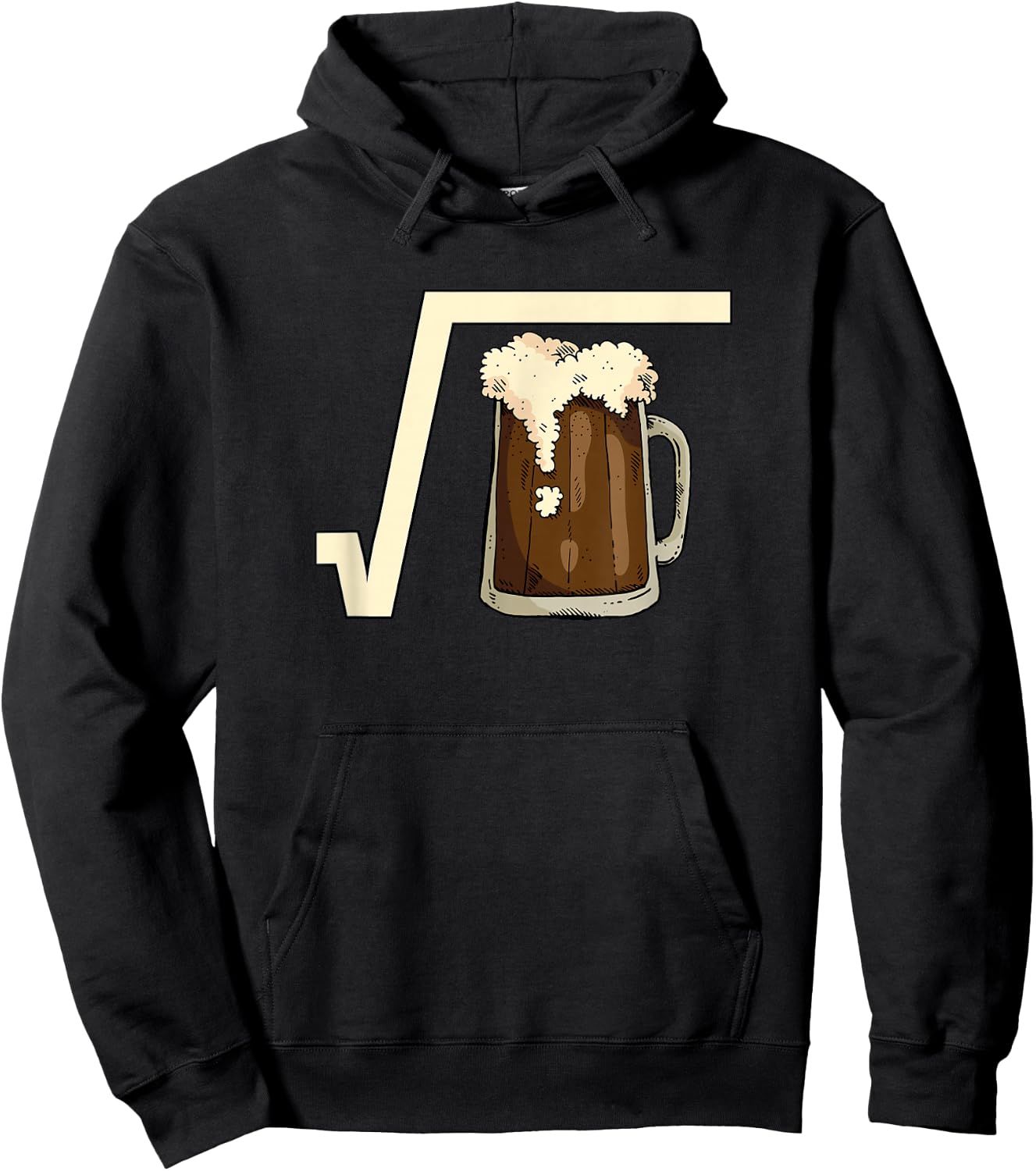 Square Root Beer Math Pun Mathematic Joke Science Student Hoodie - Hoodie | Black