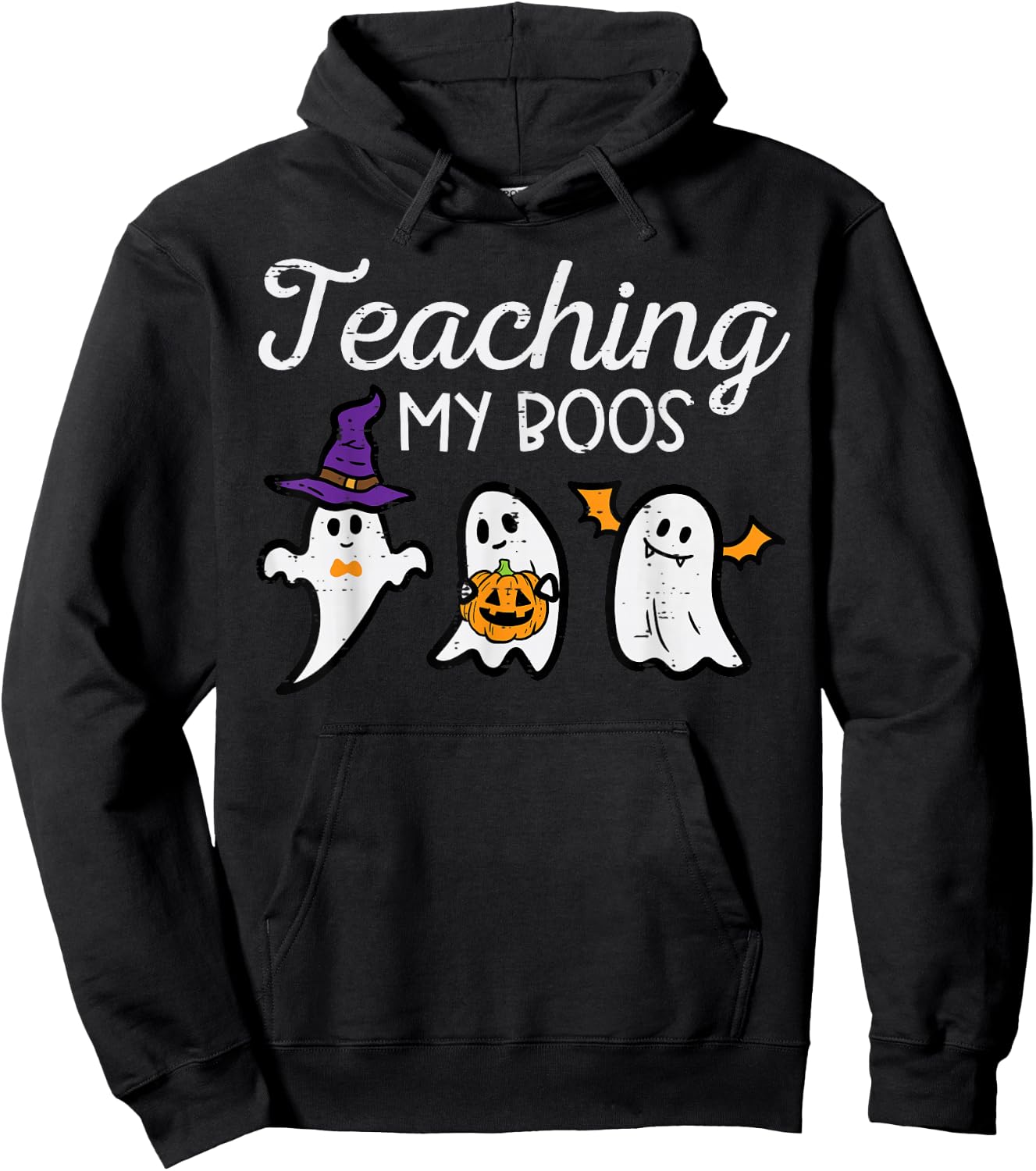 Halloween Ghost Teachers Teaching My Boos Costume Women Men Hoodie - Hoodie | Black
