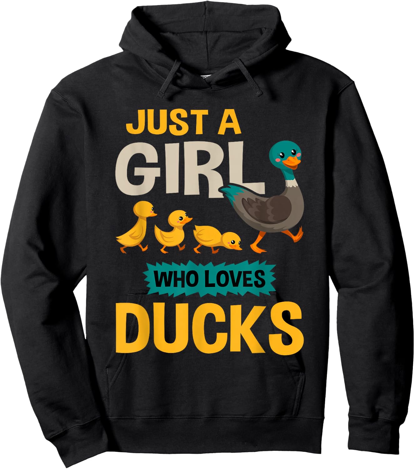 Just A Girl Who Loves Ducks - Funny Duck Lover Gift Hoodie - Hoodie | Black