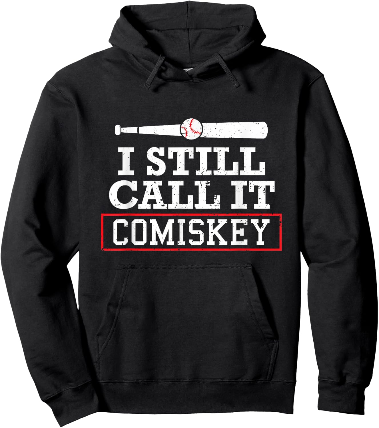 I Still Call It Comiskey Distressed Baseball Hoodie - Hoodie | Black