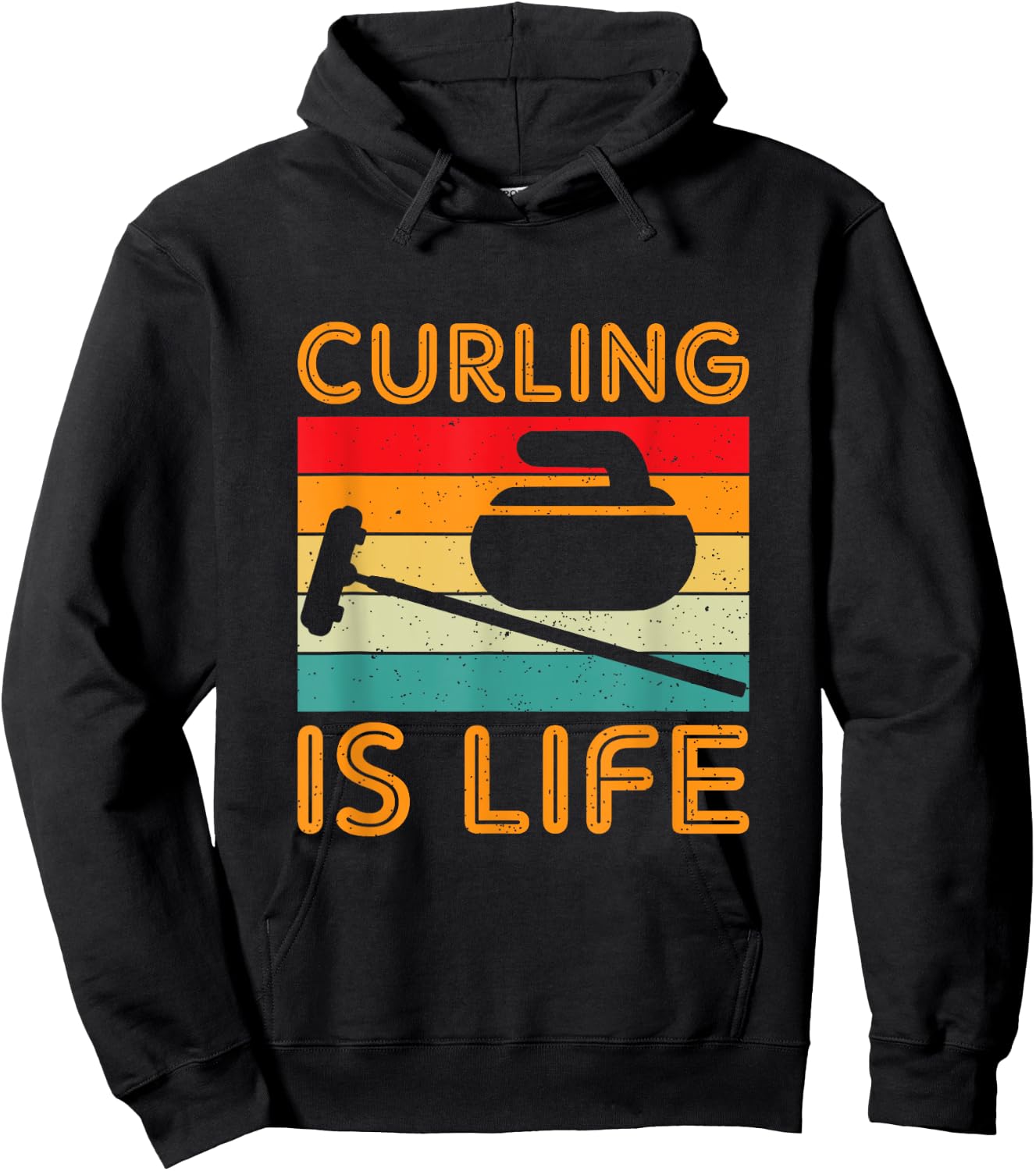 Curling Is Life Winter Sports Lover Design Hoodie - Hoodie | Black