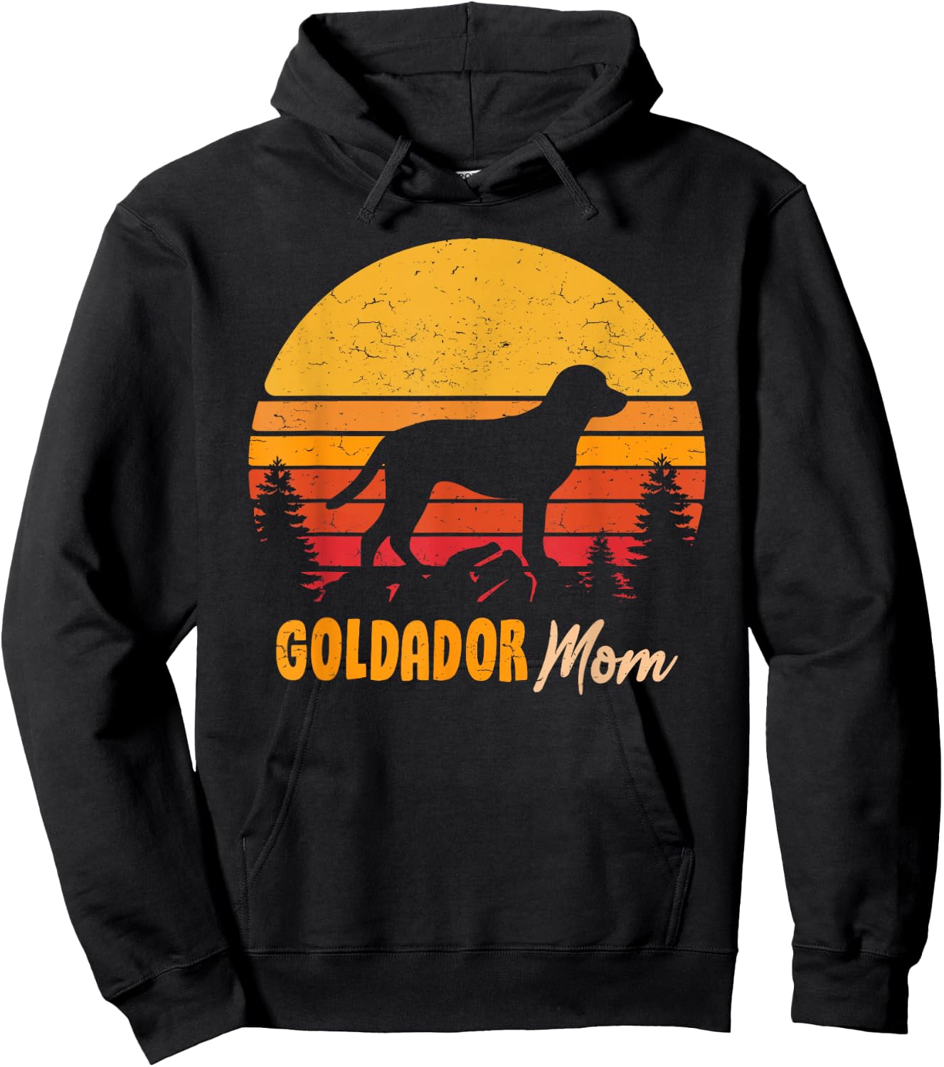 Goldador Mom Mom Vintage Retro Dog Woman Gift Hoodie - Hoodie | Black