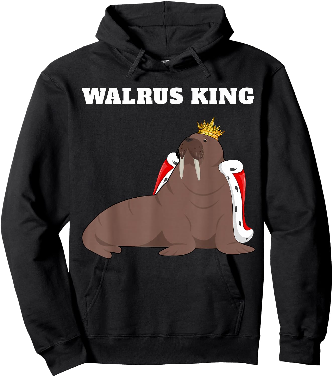 Walrus King | Walrus | Boys Walrus Hoodie - Hoodie | Black