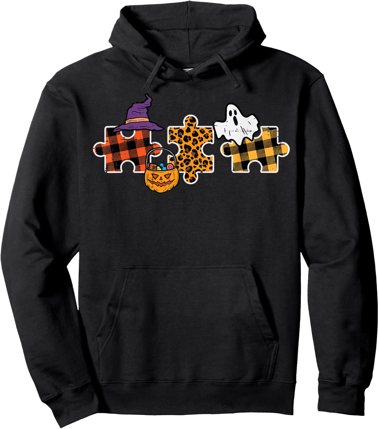 Halloween Autism Awareness Puzzle Costume Men Women Kids Hoodie - Hoodie | Black