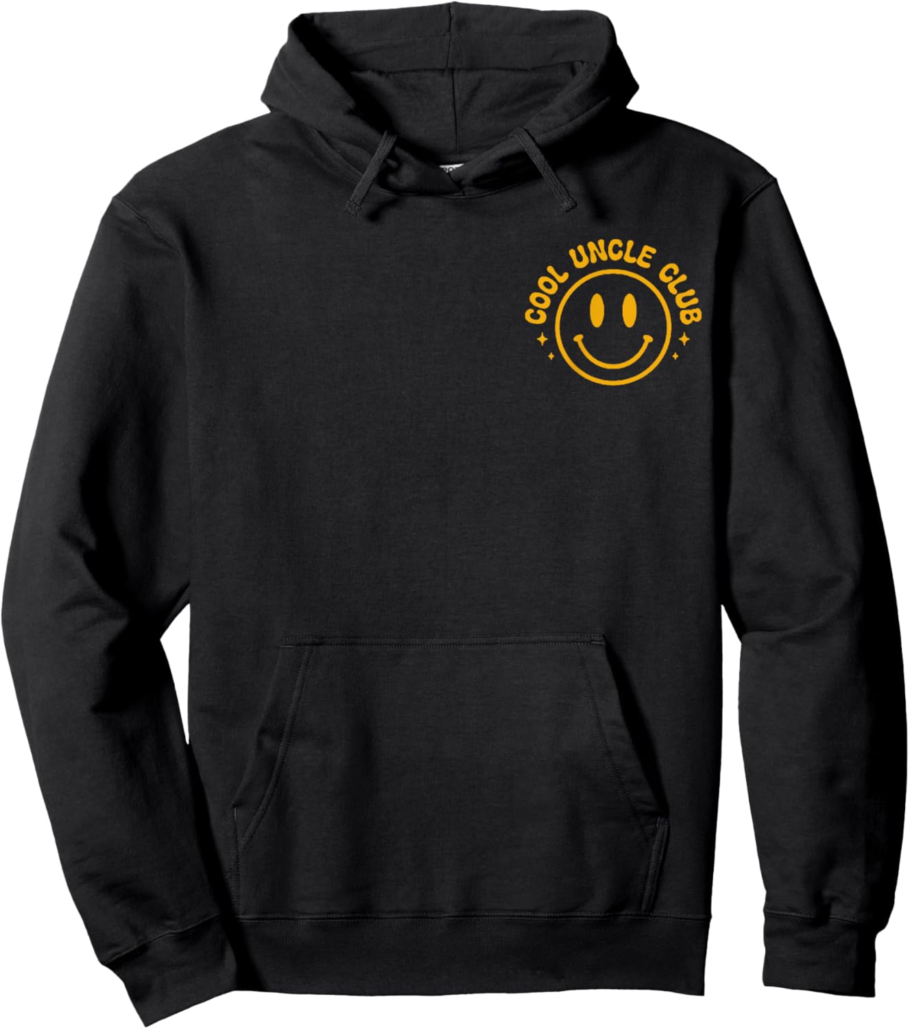 Cool Uncle Club Father's Day Groovy Smile Face Uncle Hoodie - Hoodie | Black