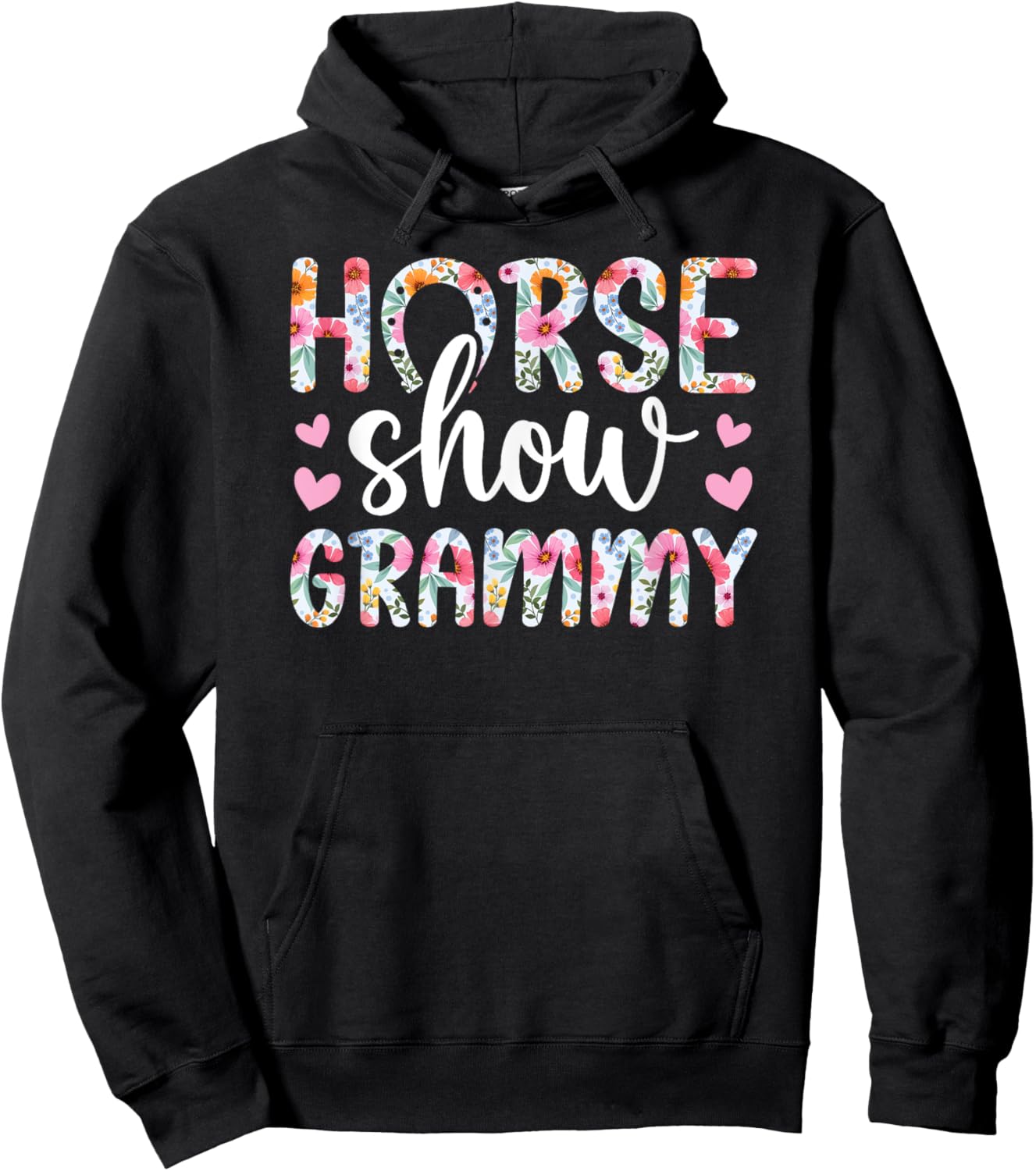 Horse Show Grammy Grandma Equestrian Grammy Hoodie - Hoodie | Black