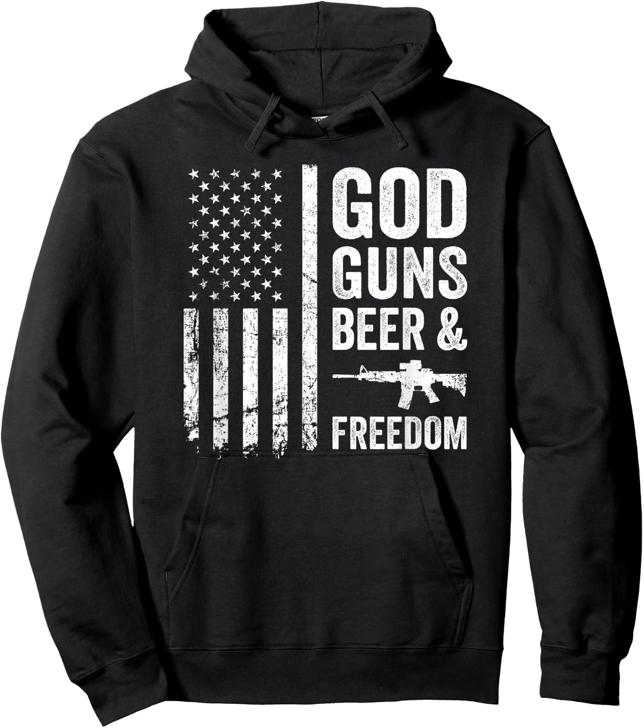 GOD GUNS BEER & FREEDOM - Pro Gun Pro God USA Drinking Hoodie - Hoodie | Black