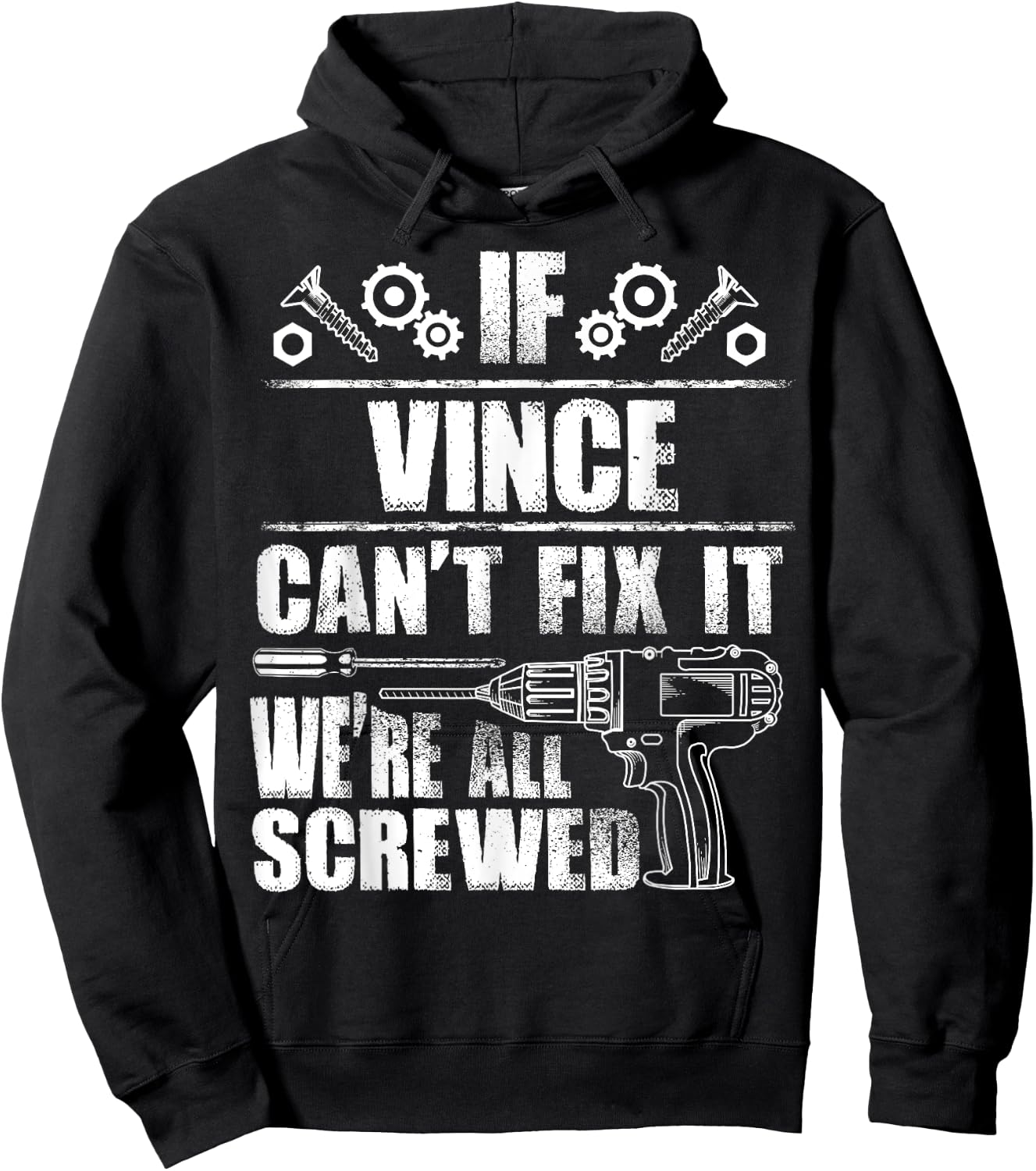 VINCE Gift Name Fix It Funny Birthday Personalized Dad Idea Hoodie - Hoodie | Black