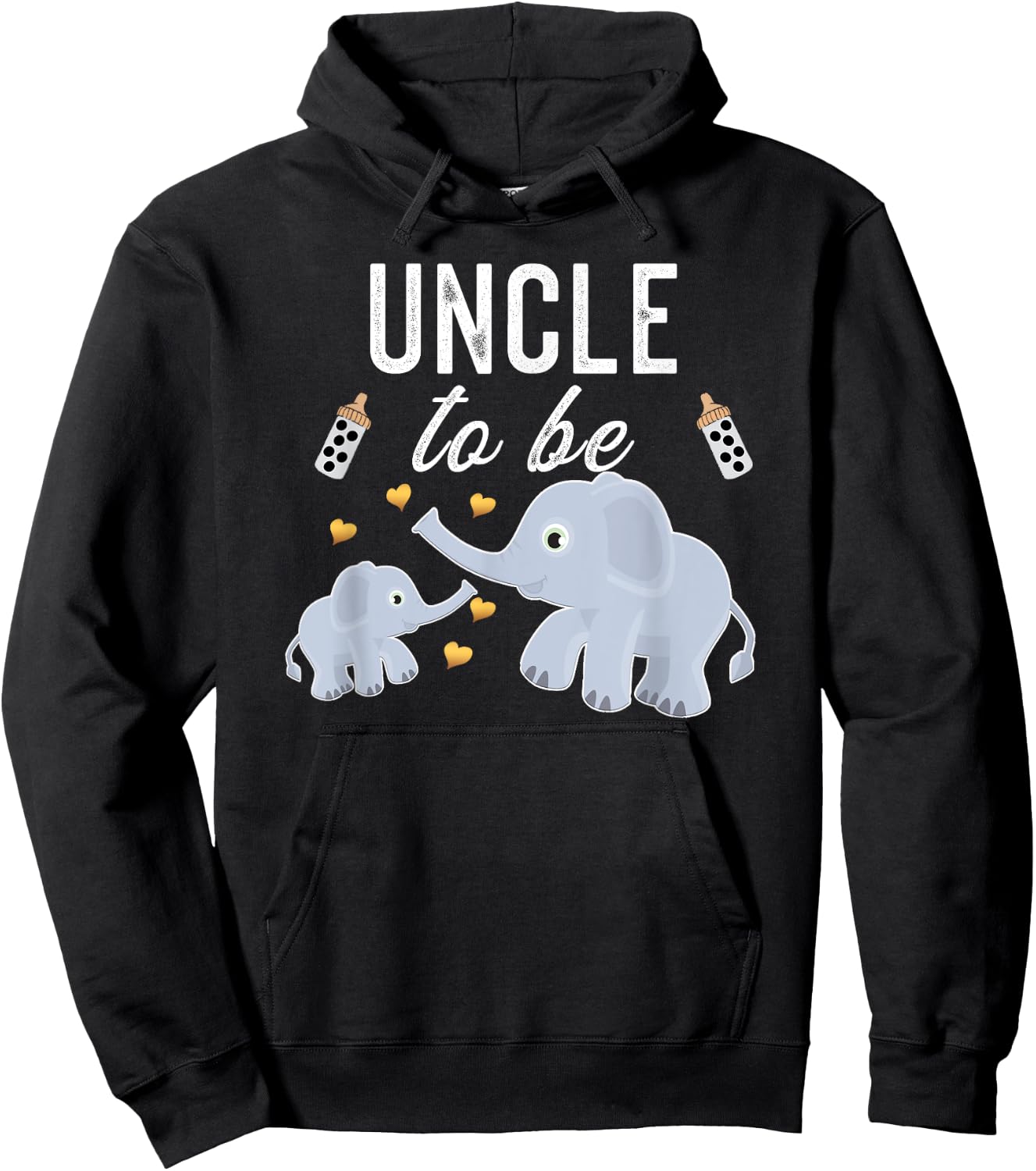 Uncle To Be Elephant Baby Shower Uncle Cute Hoodie - Hoodie | Black