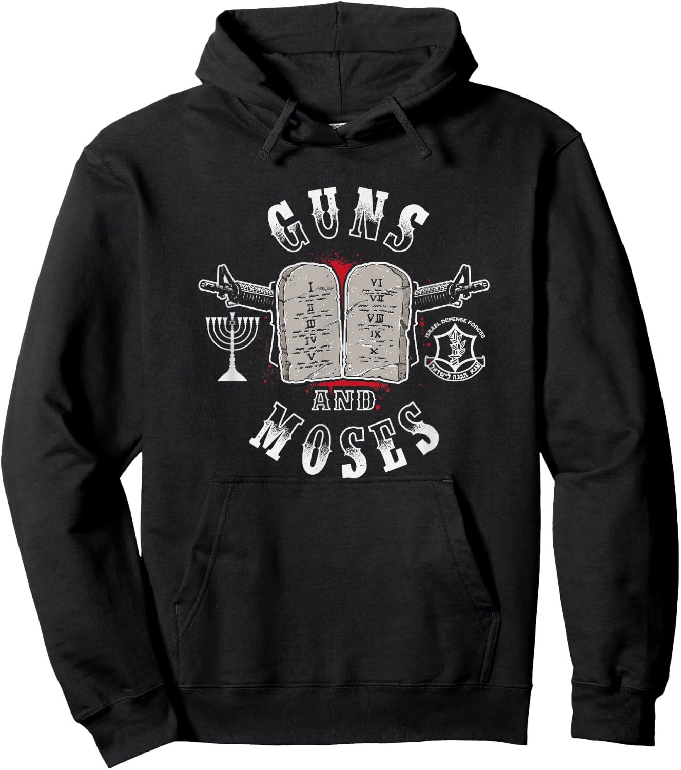 Guns N Moses Israeli Defense Force IDF Hoodie - Hoodie | Black