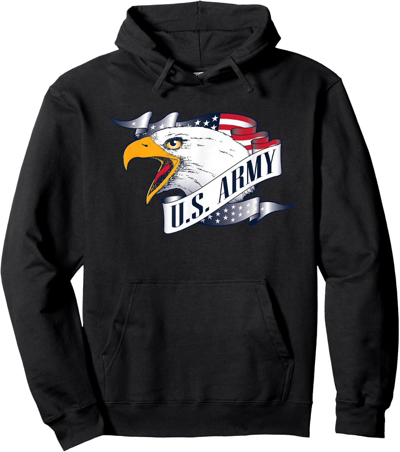 Military Army United States Eagle Green Officially Licensed Hoodie - Hoodie | Black