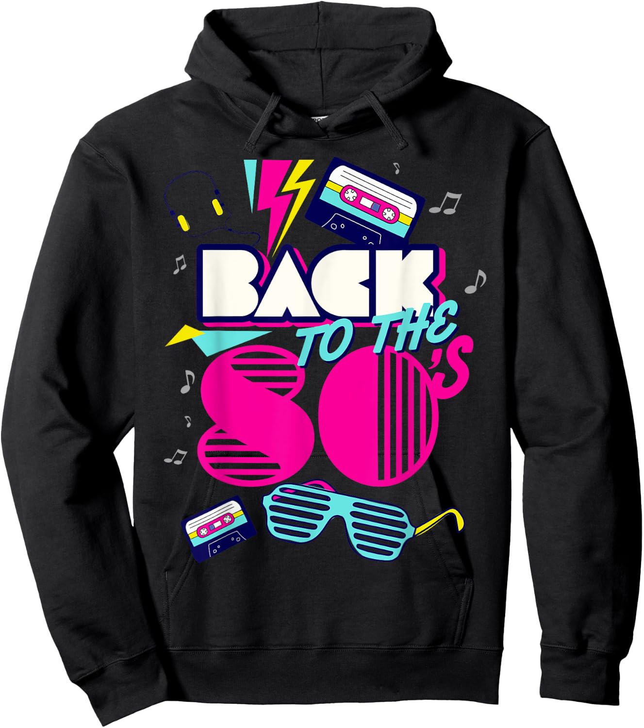 Back To 80's Vintage Retro I Love 80's Graphic Design Hoodie - Hoodie | Black