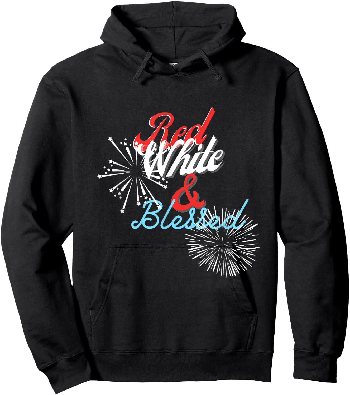 4th of July 2021 Funny Patriotic Red White & Blessed Women Men Hoodie - Hoodie | Black