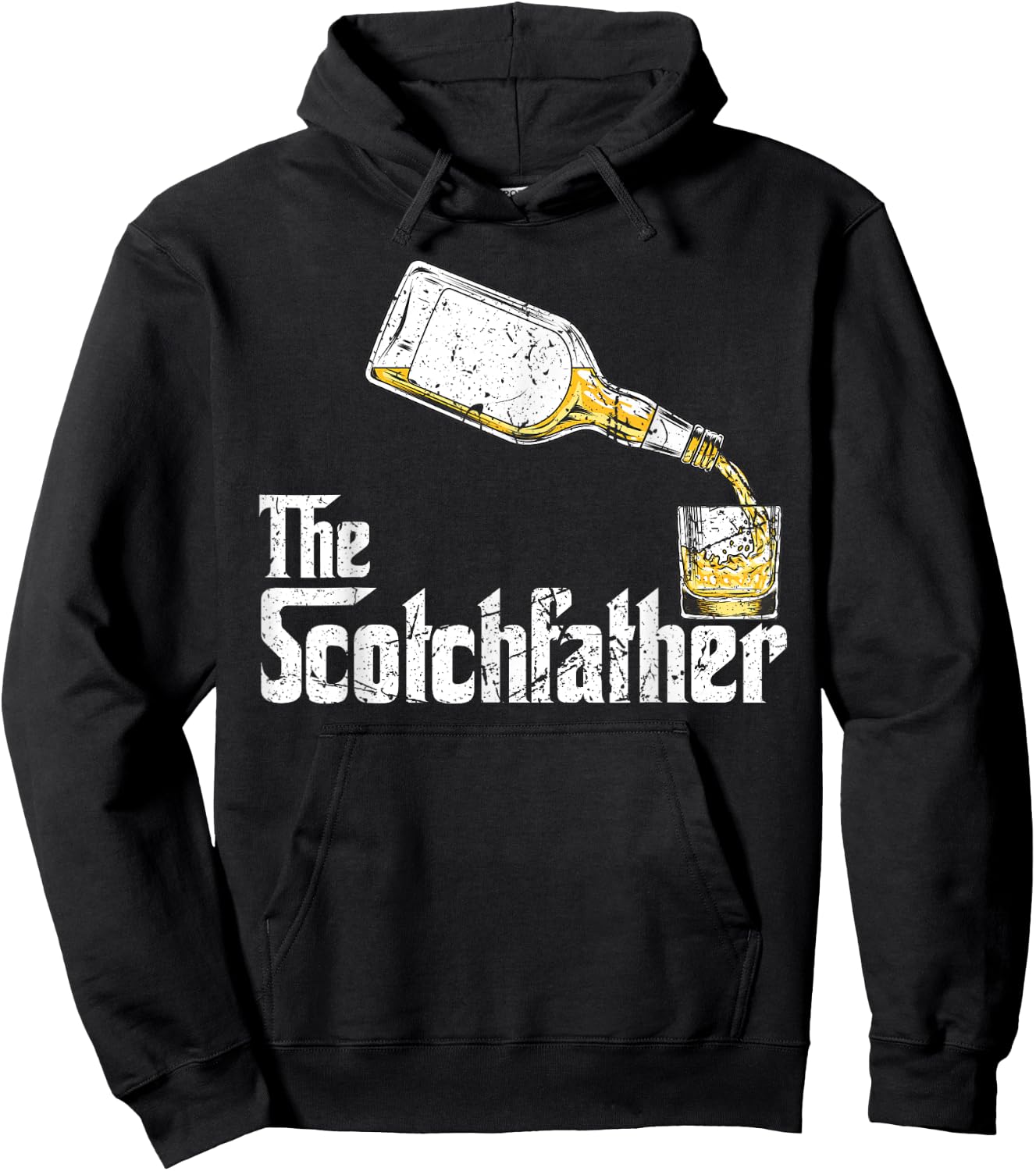 The Scotchfather Scotch Whiskey Whisky Father Dad Drinking Hoodie - Hoodie | Black