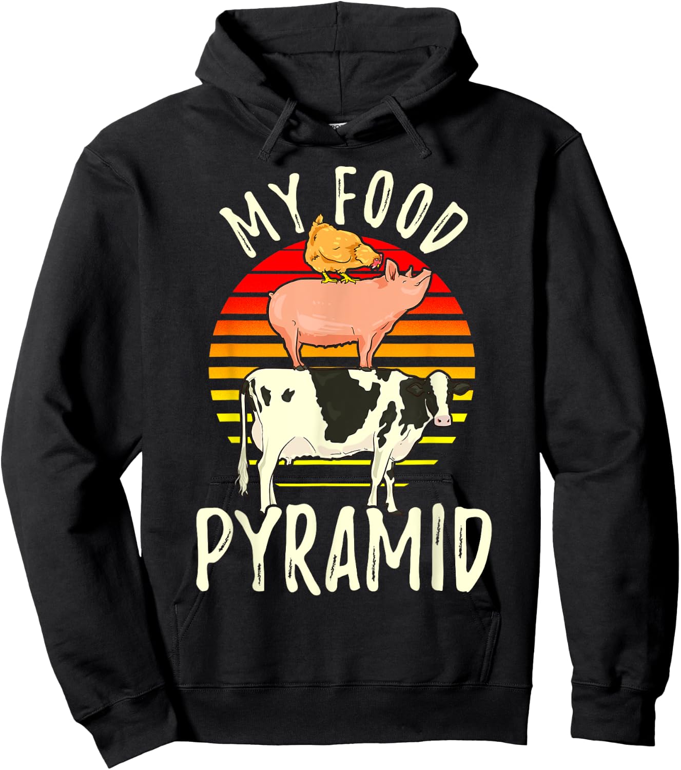 My Food Pyramid Meat Eater Carnivore Diet Food Nutrition Fun Hoodie - Hoodie | Black
