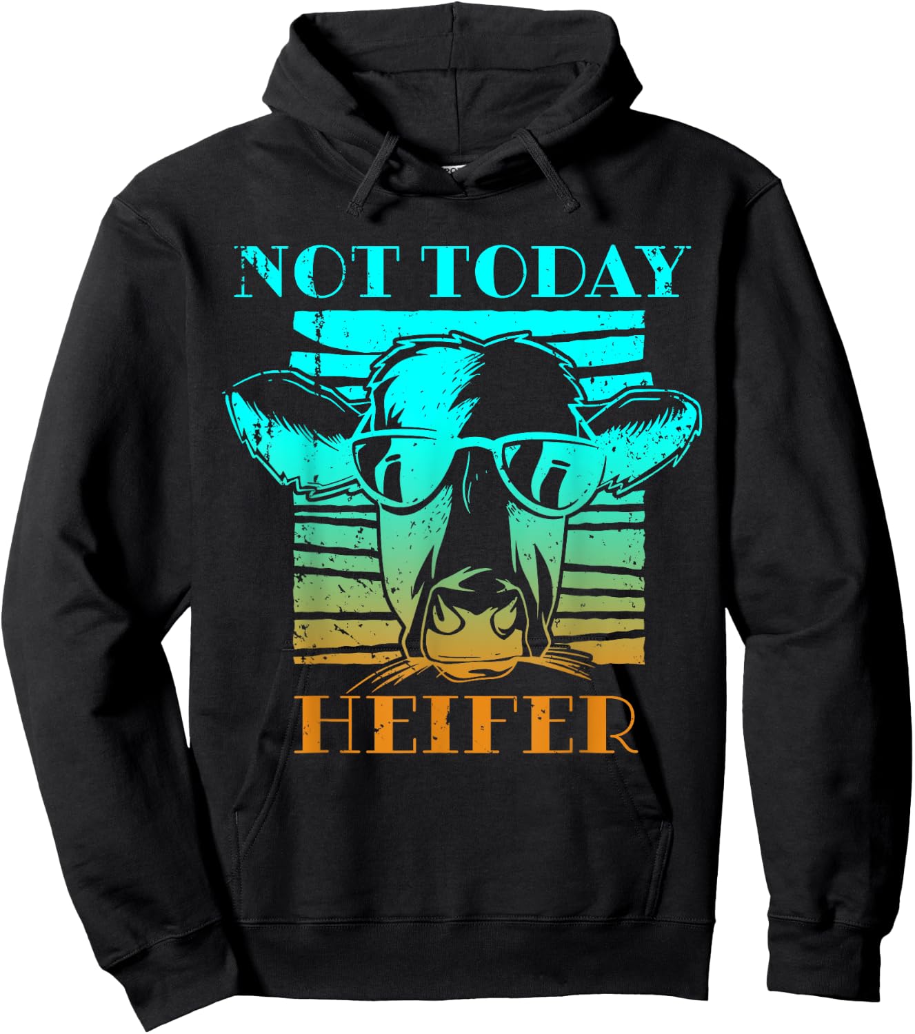 Not Today Heifer Country Life Southern Funny Cow Farm Hoodie - Hoodie | Black