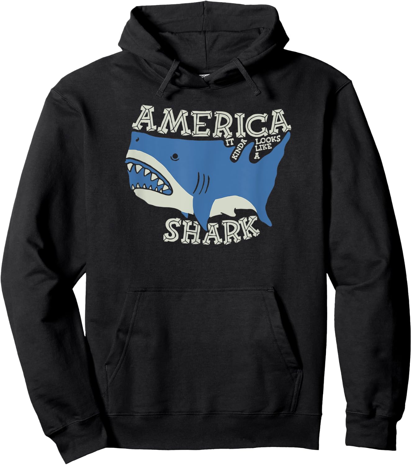 America map it kinda looks like a shark funny sharks lovers Hoodie - Hoodie | Black
