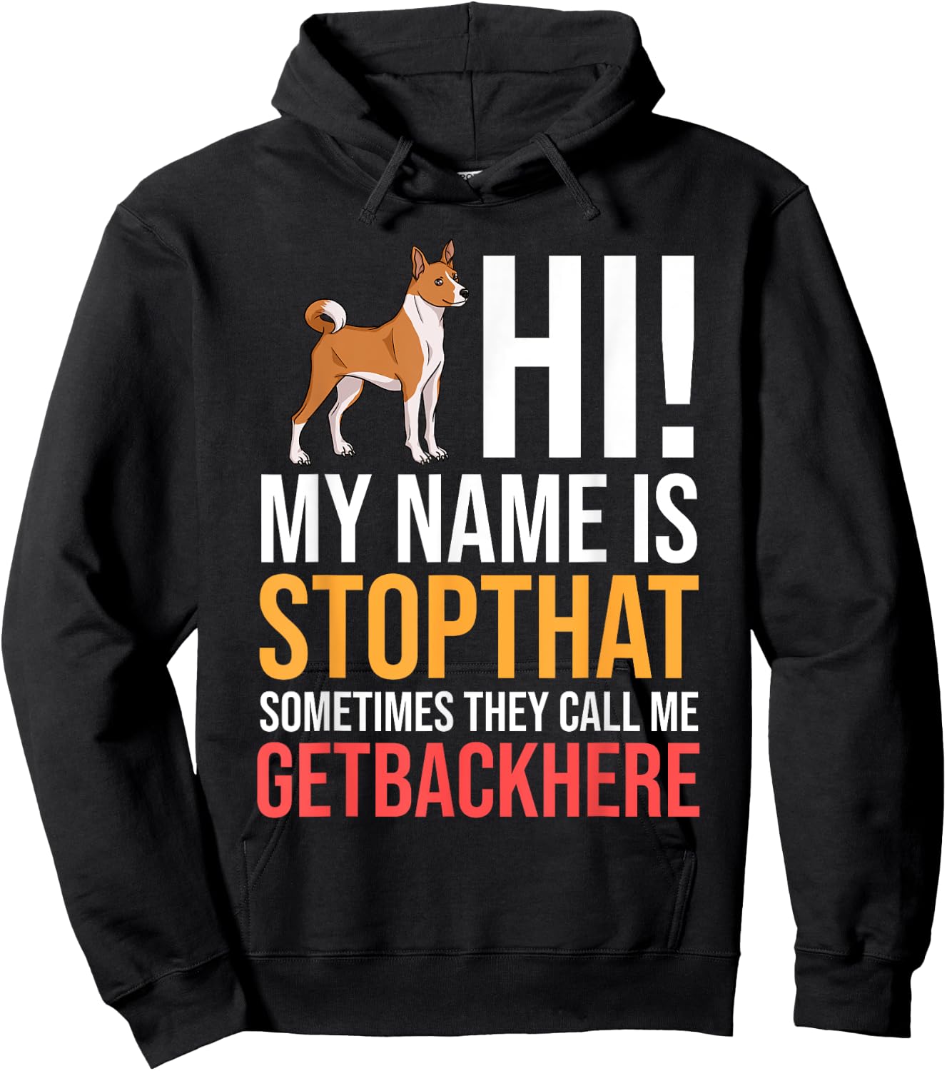 Basenji Dog Puppies Owner Lover Men Women Girls Kids Hoodie - Hoodie | Black