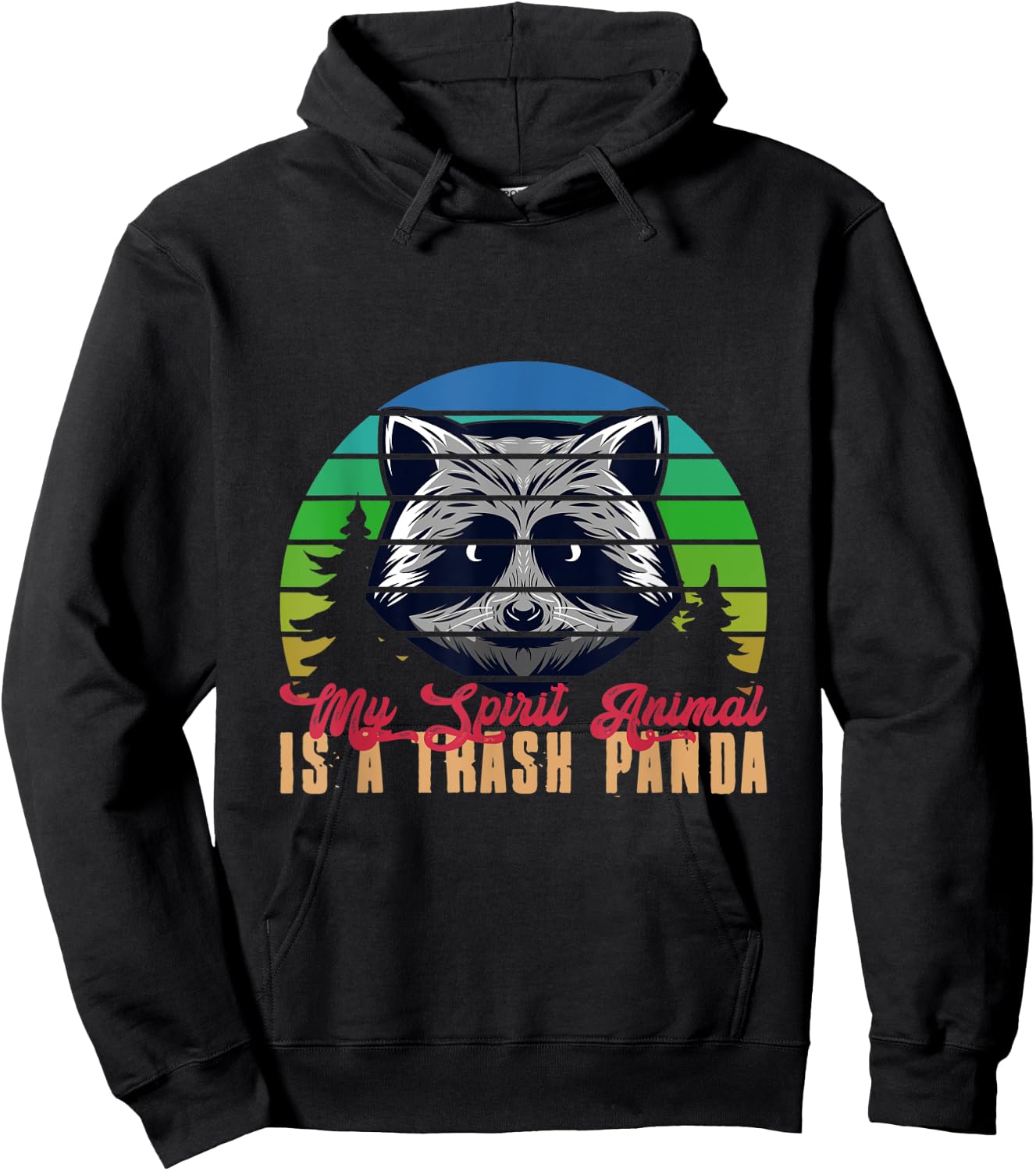 My Spirit Animal Is A Trash Panda Retro Racoon Hoodie - Hoodie | Black