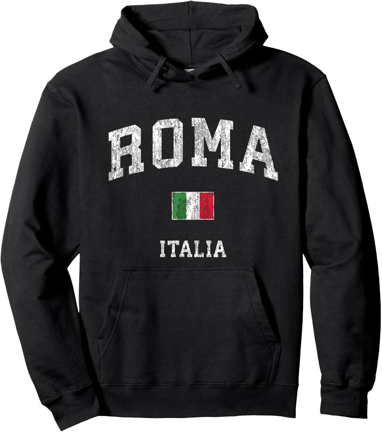 Roma Italia Rome Italy Vintage Athletic Sports Design Hoodie - Hoodie | Black