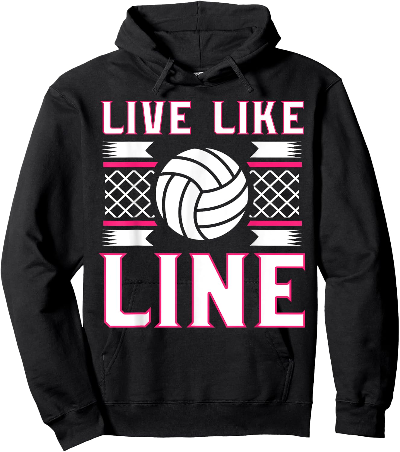 Live Like Line Volleyball gift, Volleyball gift, Sports gift Hoodie - Hoodie | Black